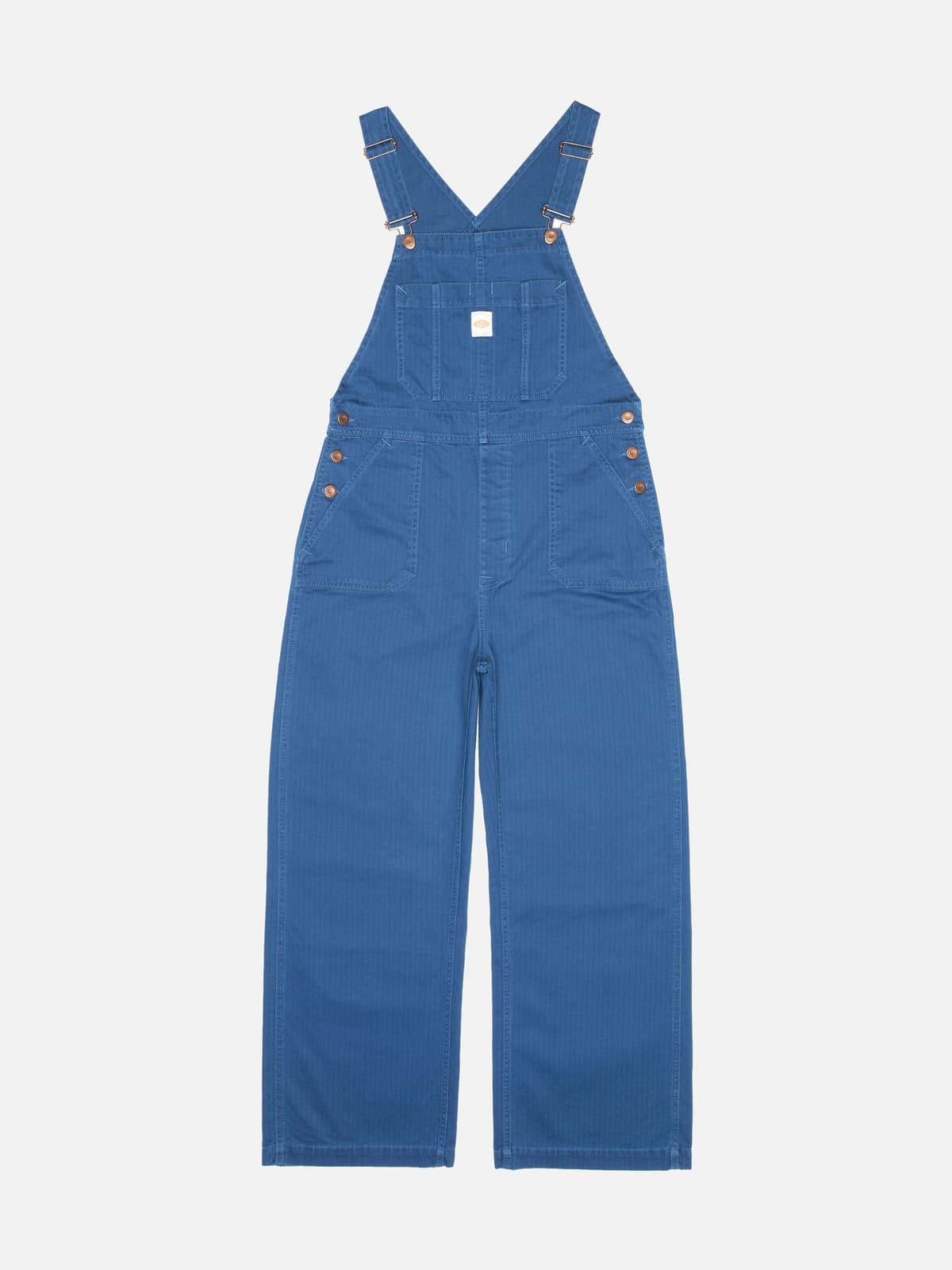 Klara Dungarees - Blue Herringbone - XS