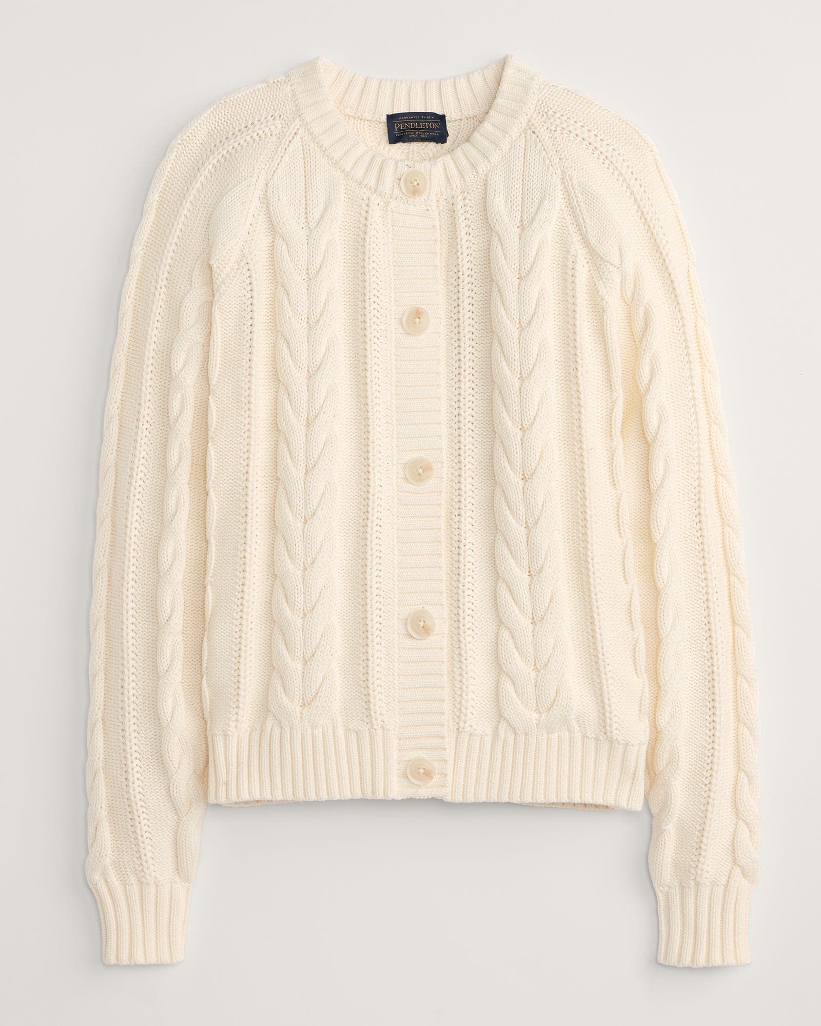 Cotton Cable Cardigan - Ecru - S