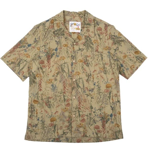 Aloha Shirt - Flower Painting - Earth - M