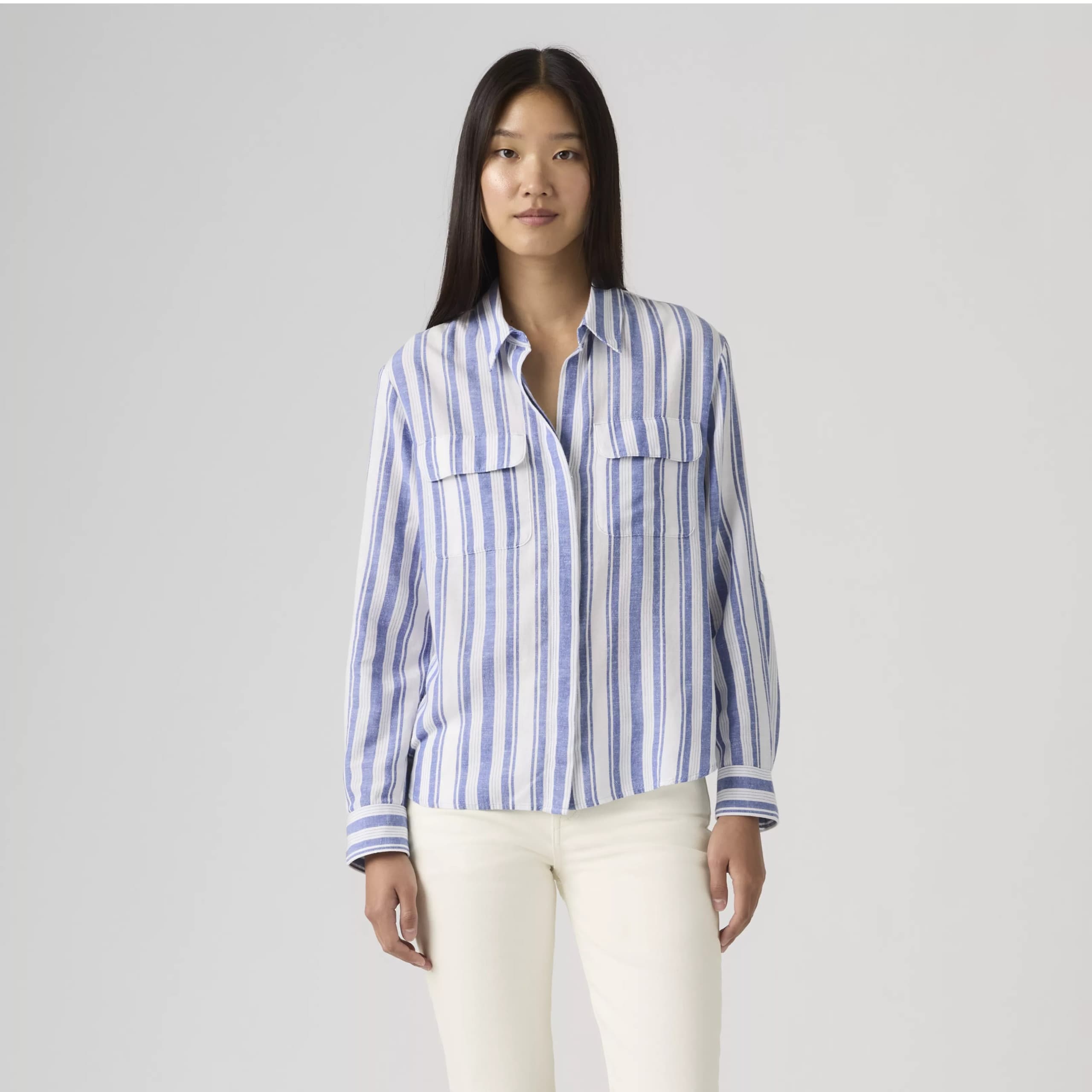 Elaine Utility Shirt - Stripe - M