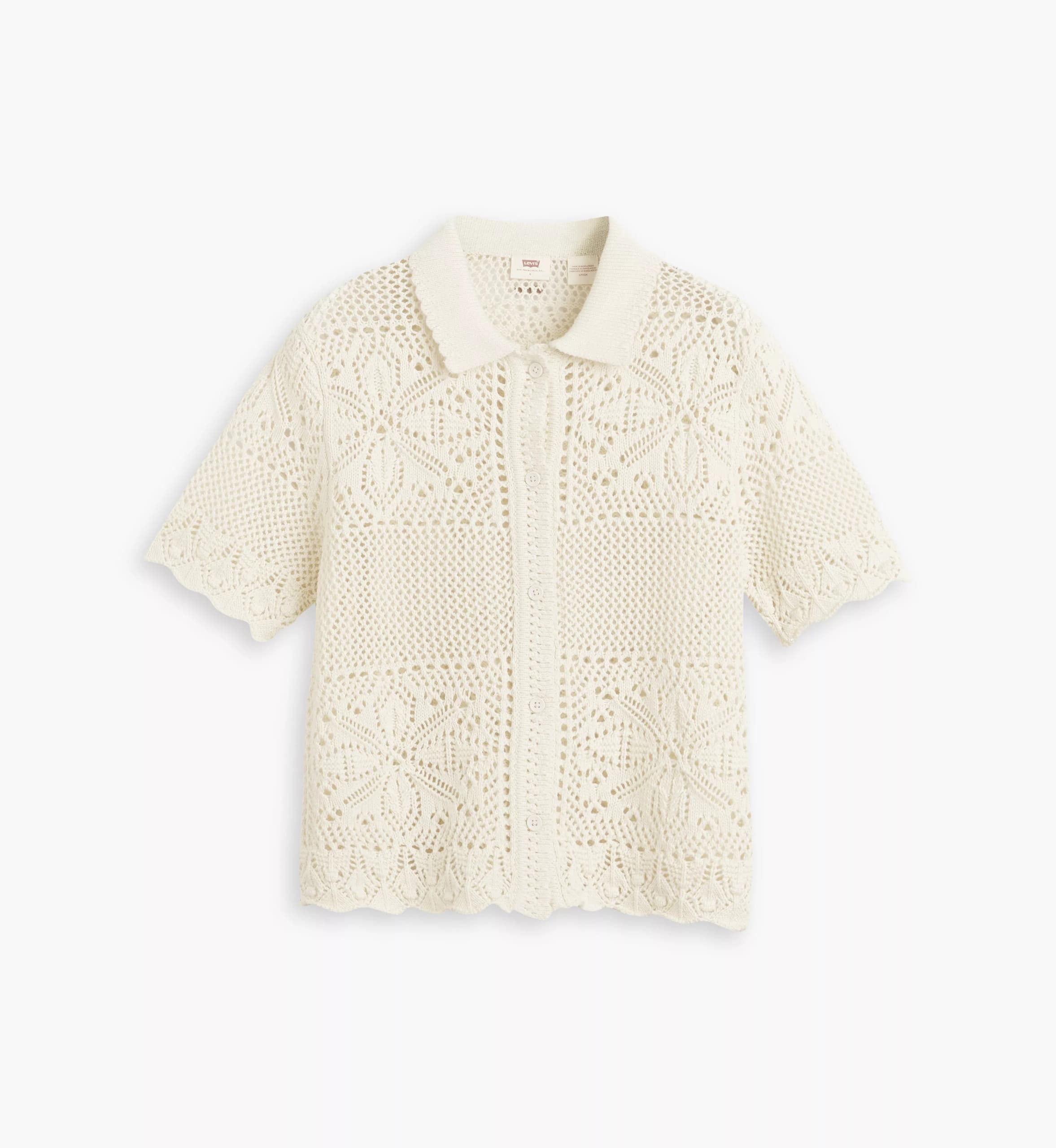 Susanna Crochet Shirt - White - S