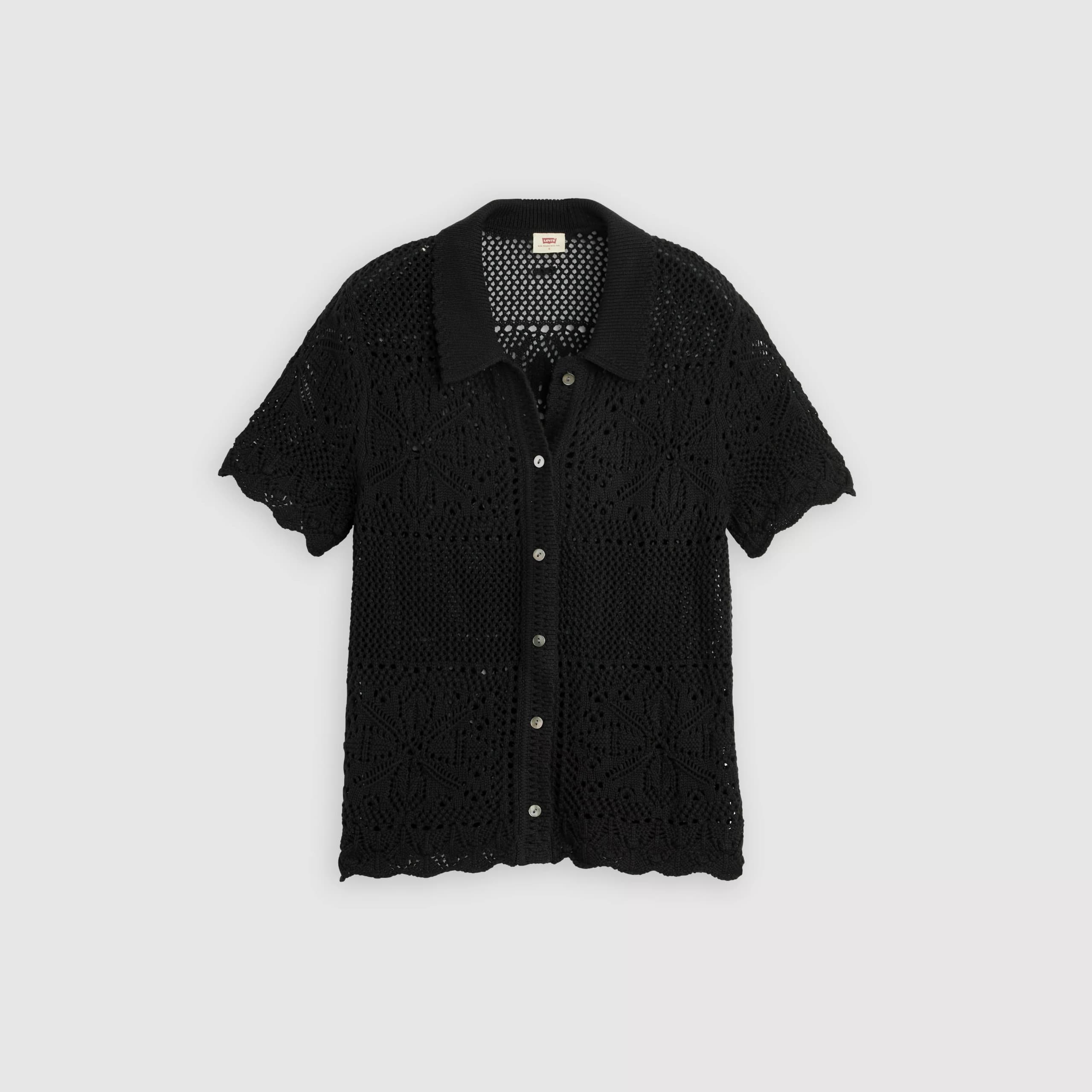 Susanna Crochet Shirt - Black - XS