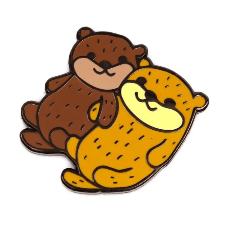 Enamel Pin - Otters Holding Hands - Regular