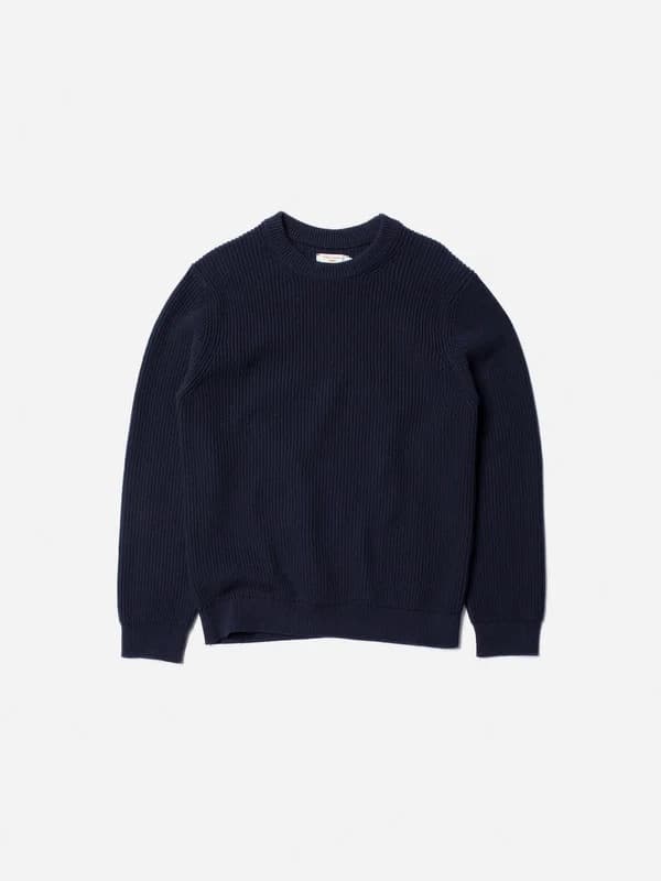 August - Navy Cotton Rib - S