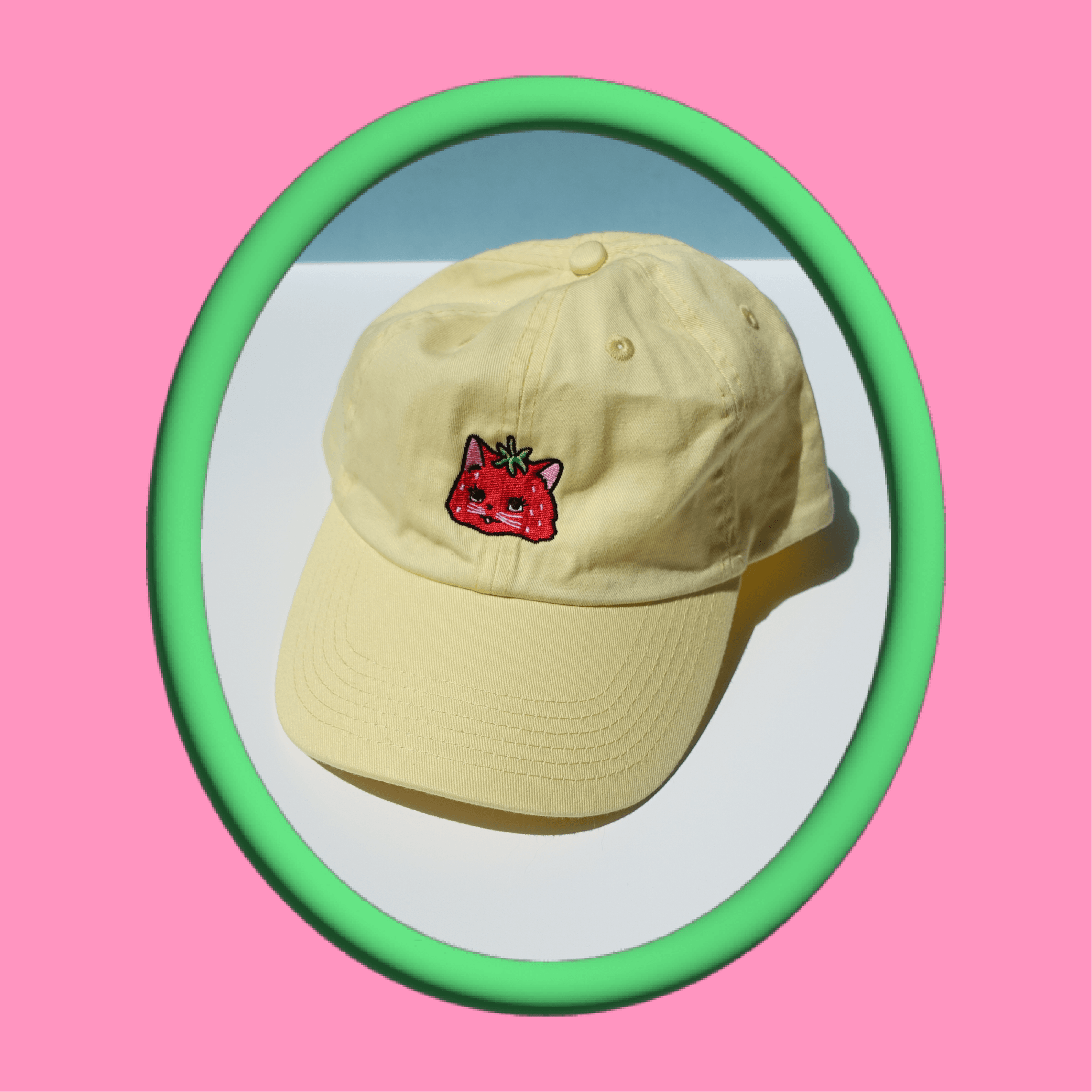 strawberry cat dad hat - Default