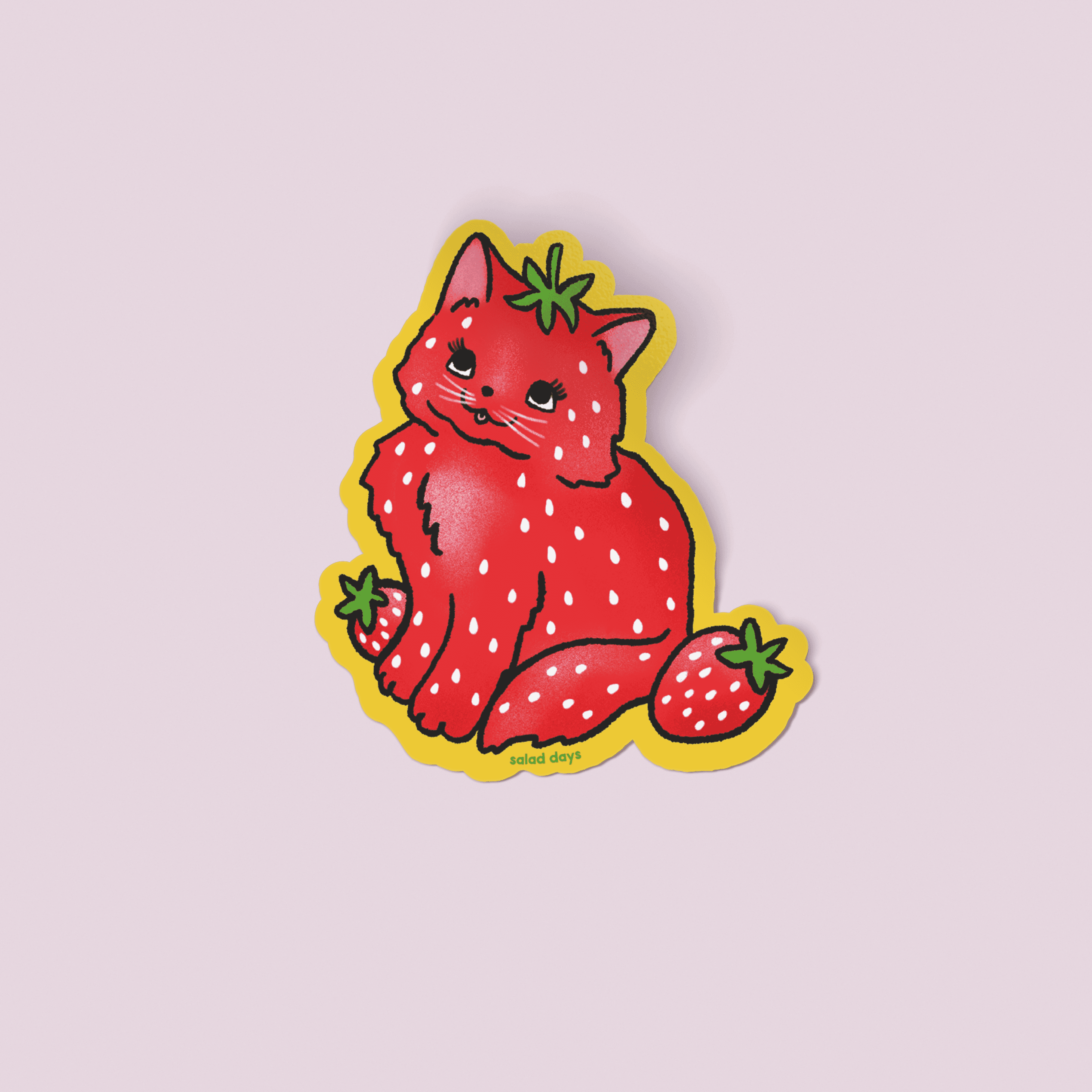 strawberry cat sticker - Default