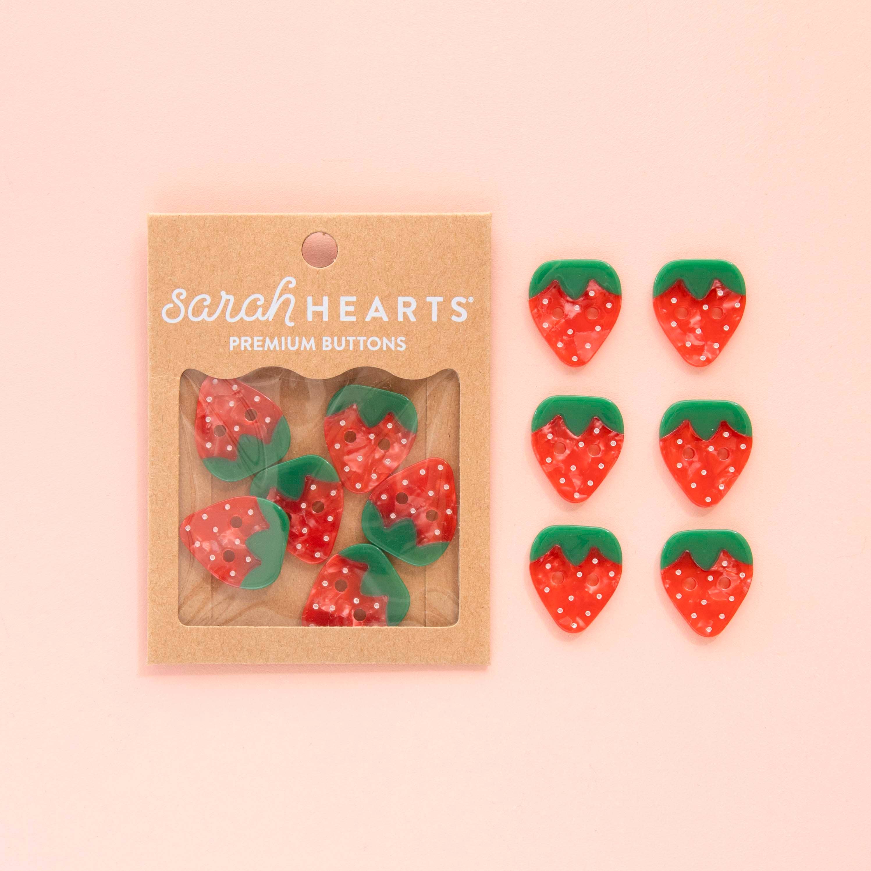 large 1" strawberry buttons - Regular