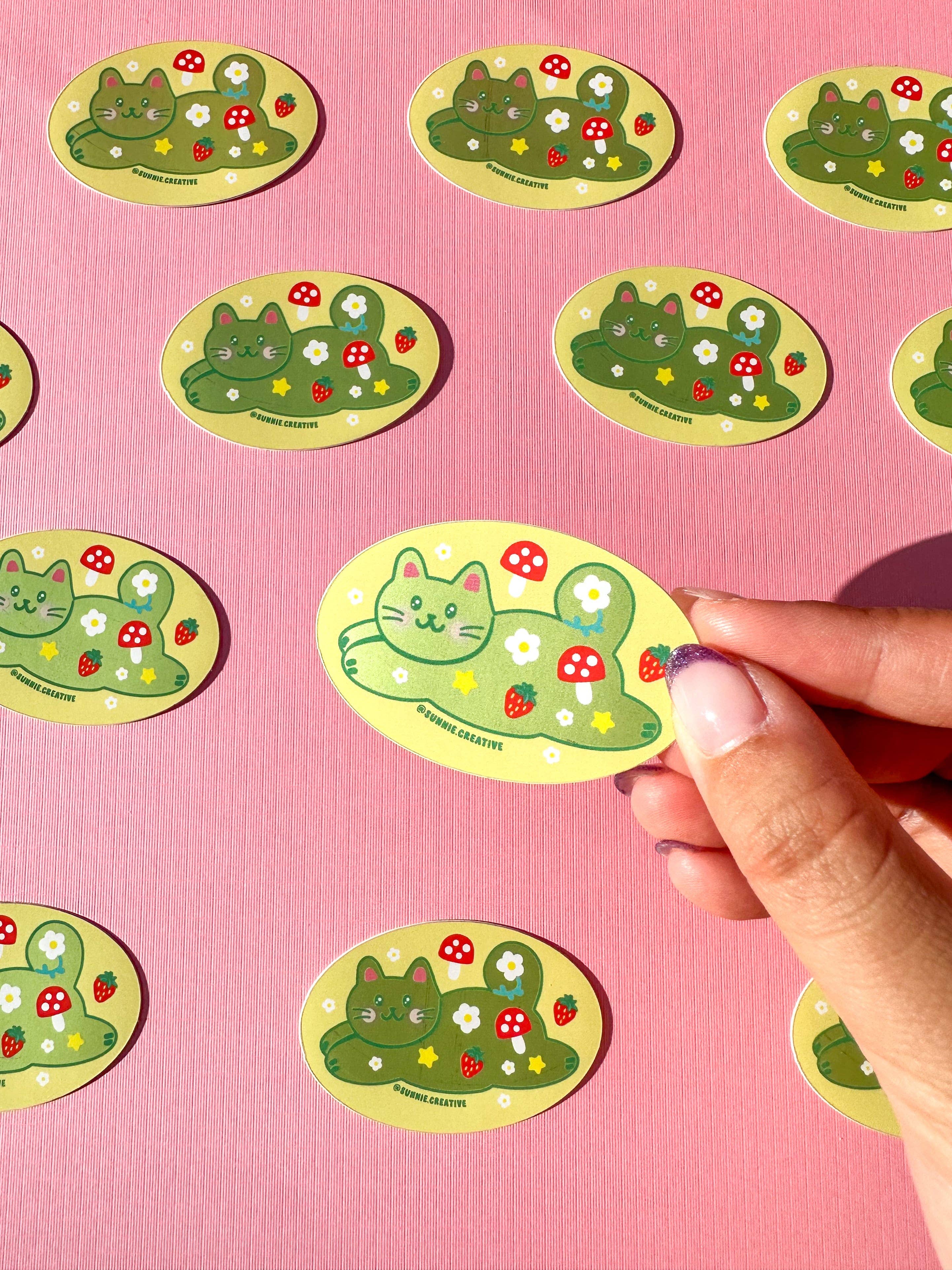 flying froggy cat sticker - Regular
