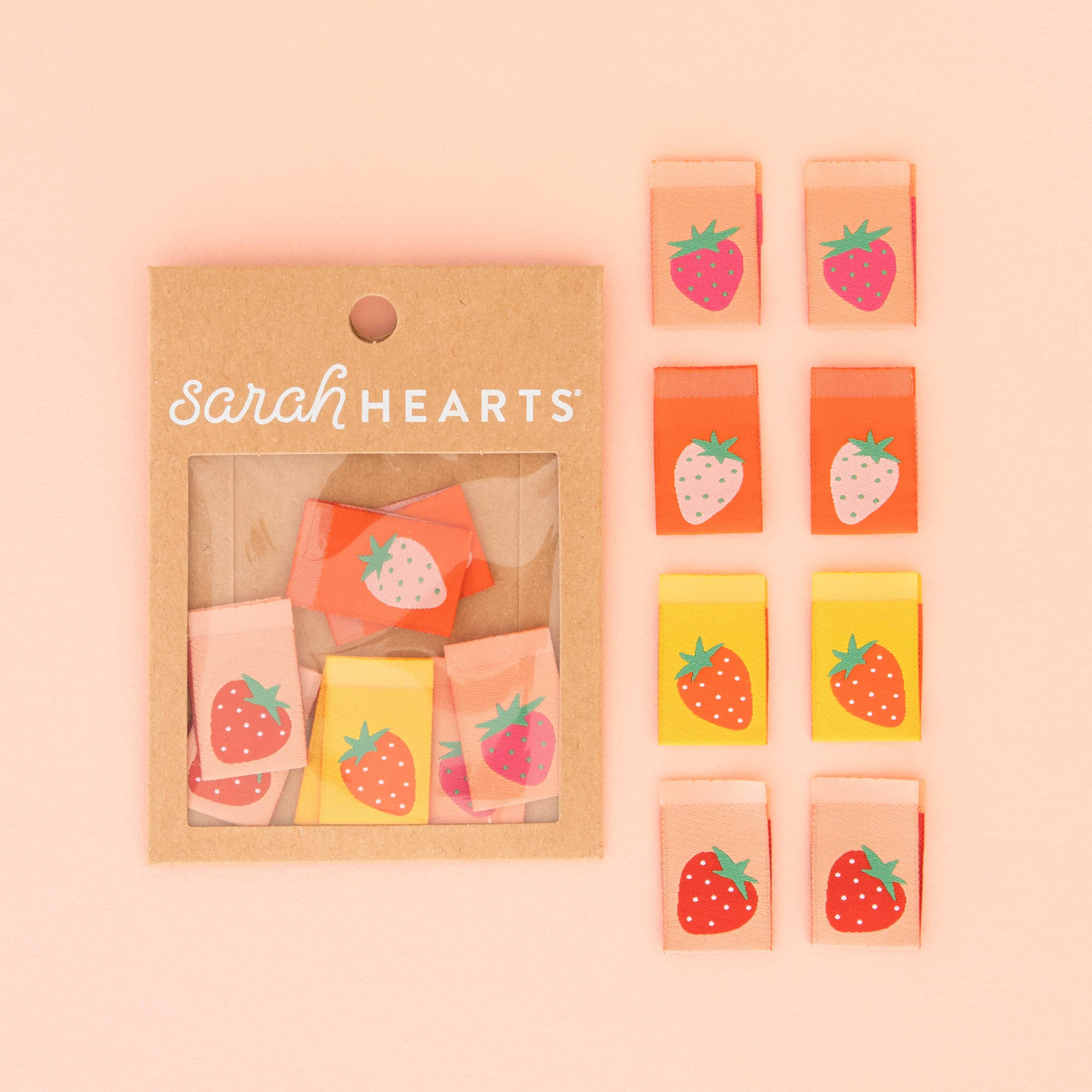 woven strawberry sewing labels - Regular