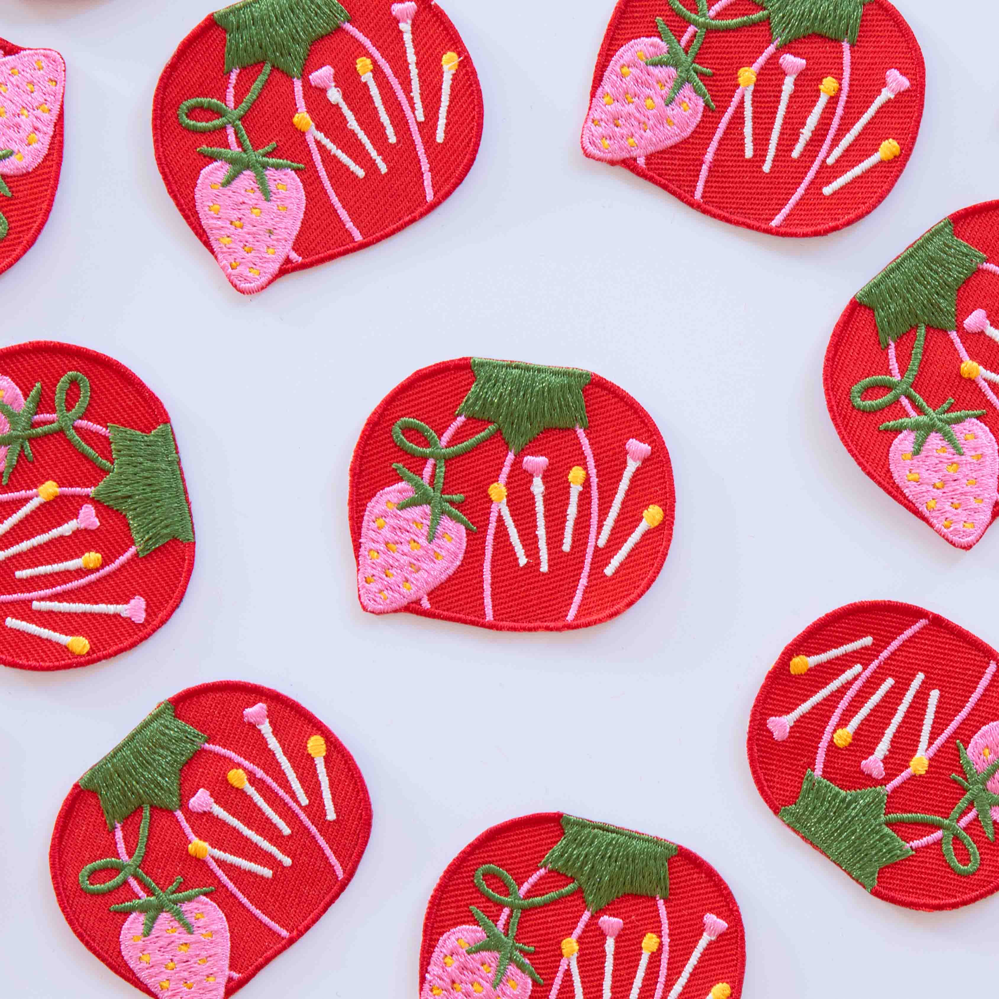 tomato pin cushion iron-on patch - Regular