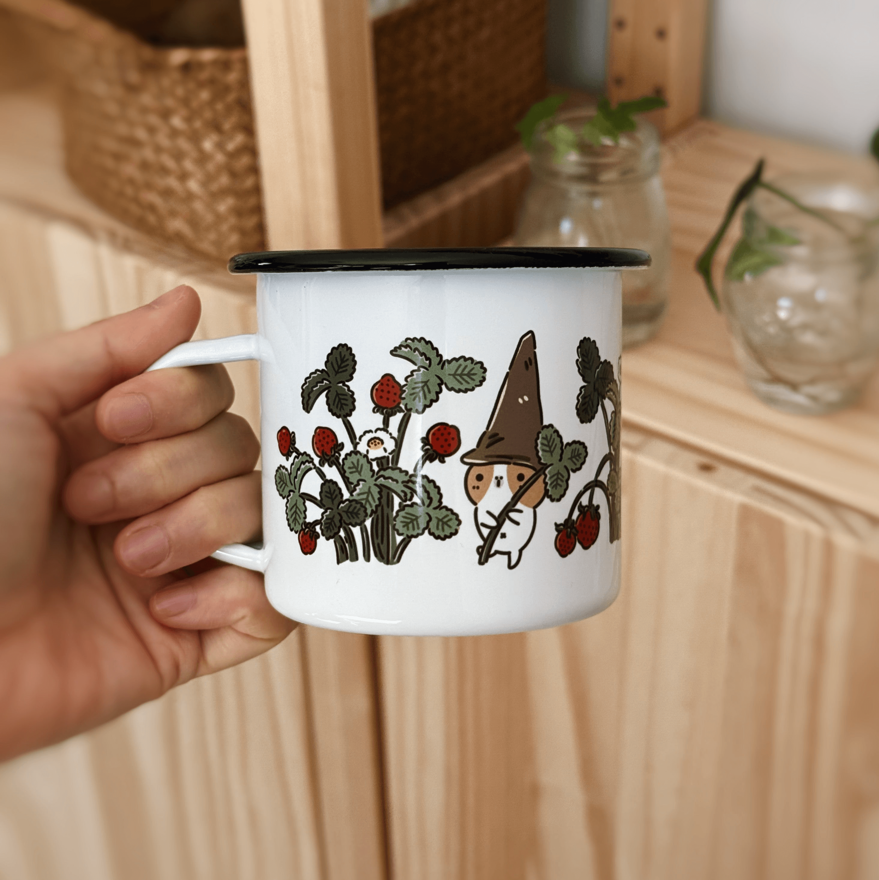 bubu & moonch strawberry season enamel mug - Regular