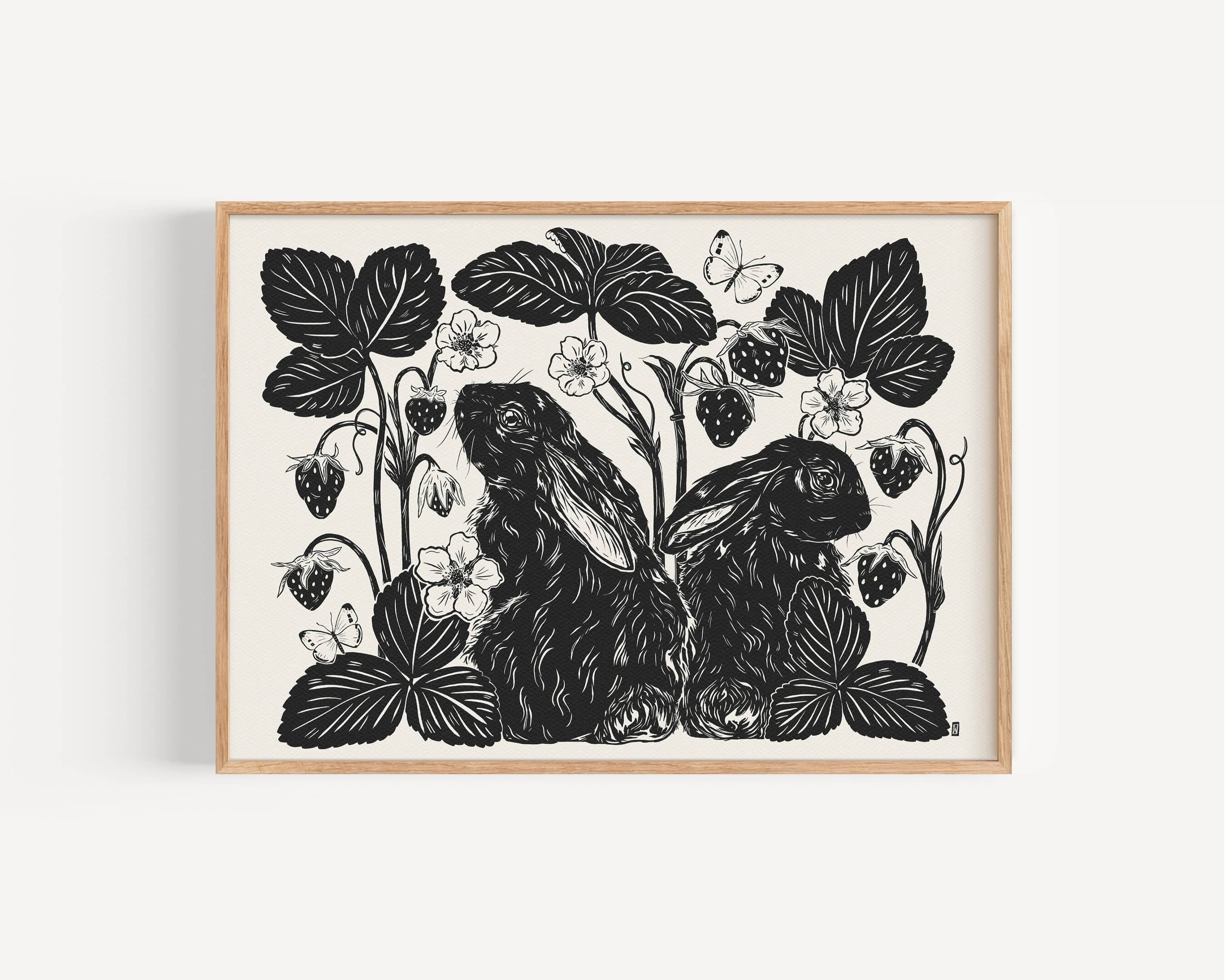 bunnies & berries print - Regular