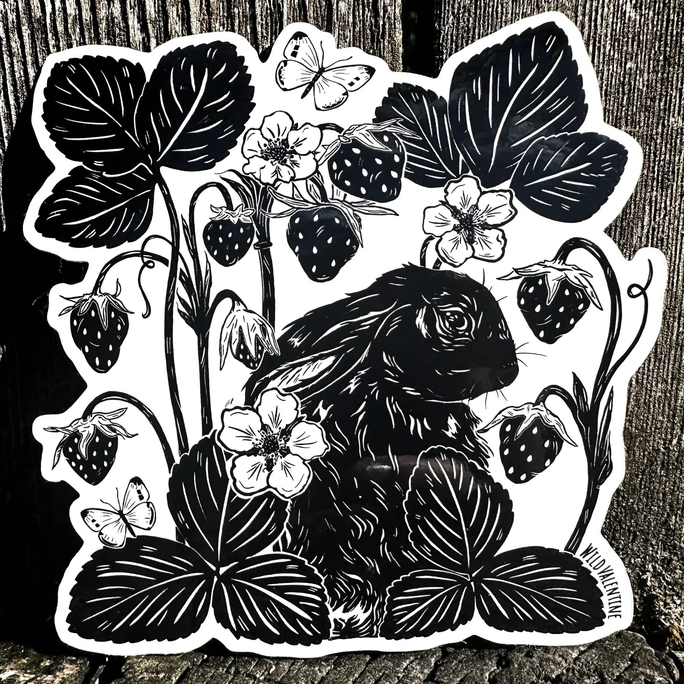 bunnies & berries sticker #1 - Regular