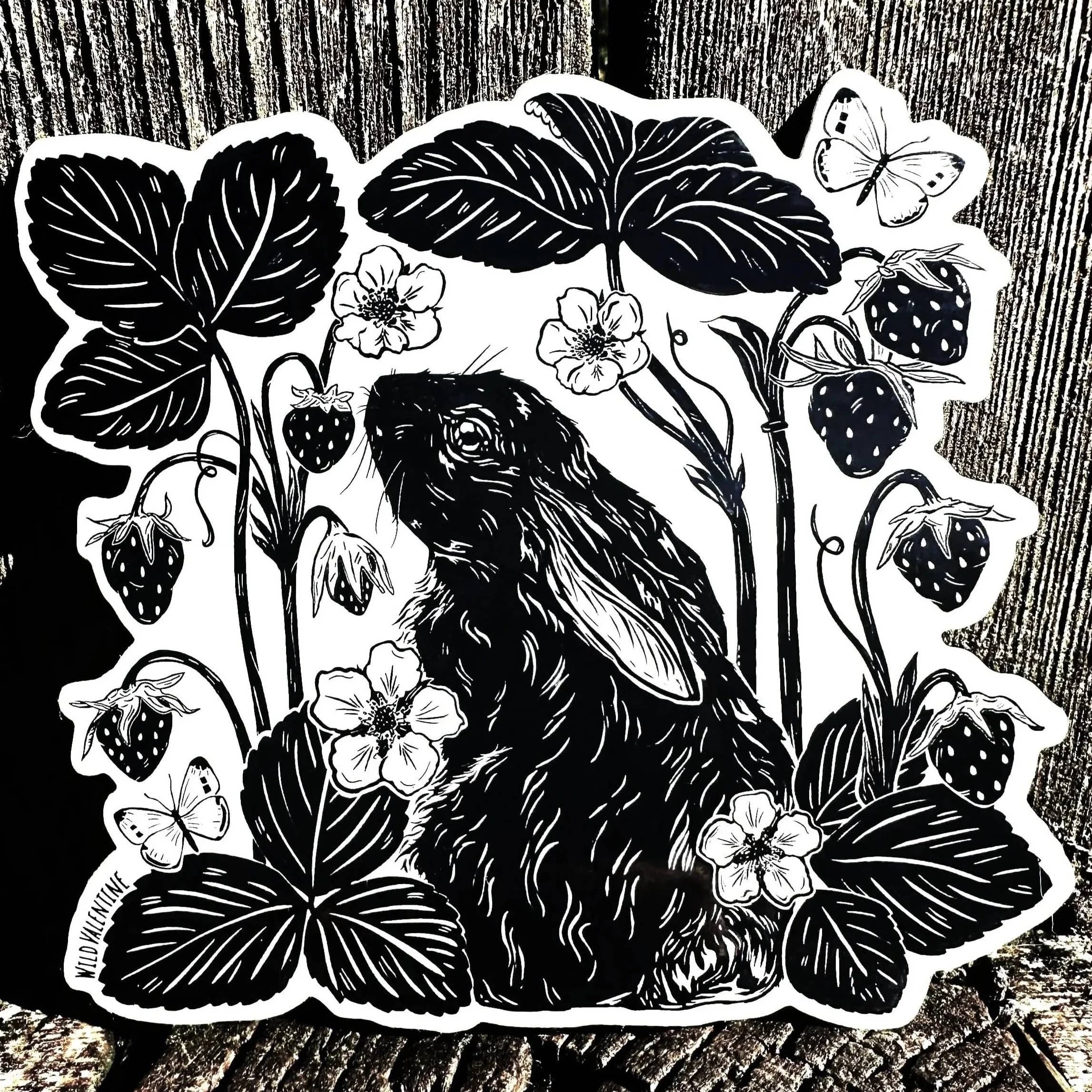 bunnies & berries sticker #2 - Regular