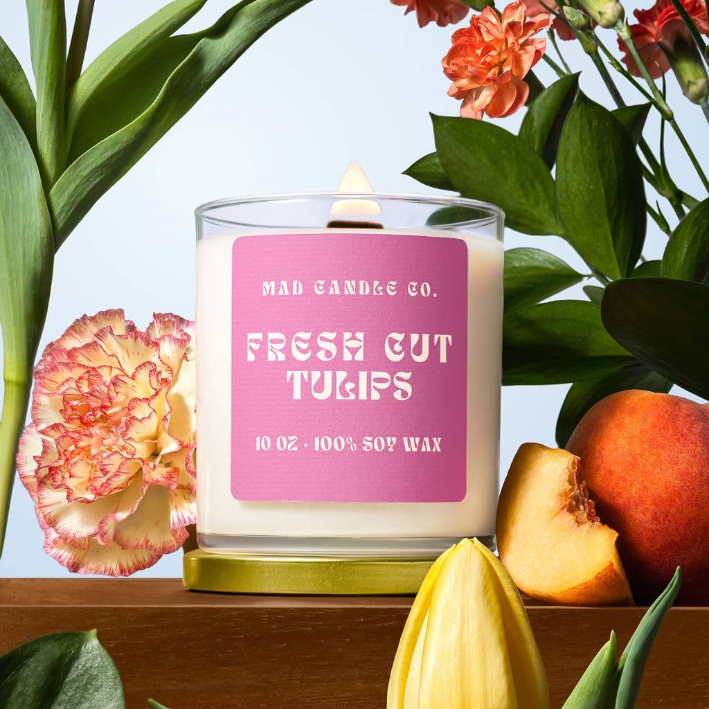 fresh cut tulips candle - Regular