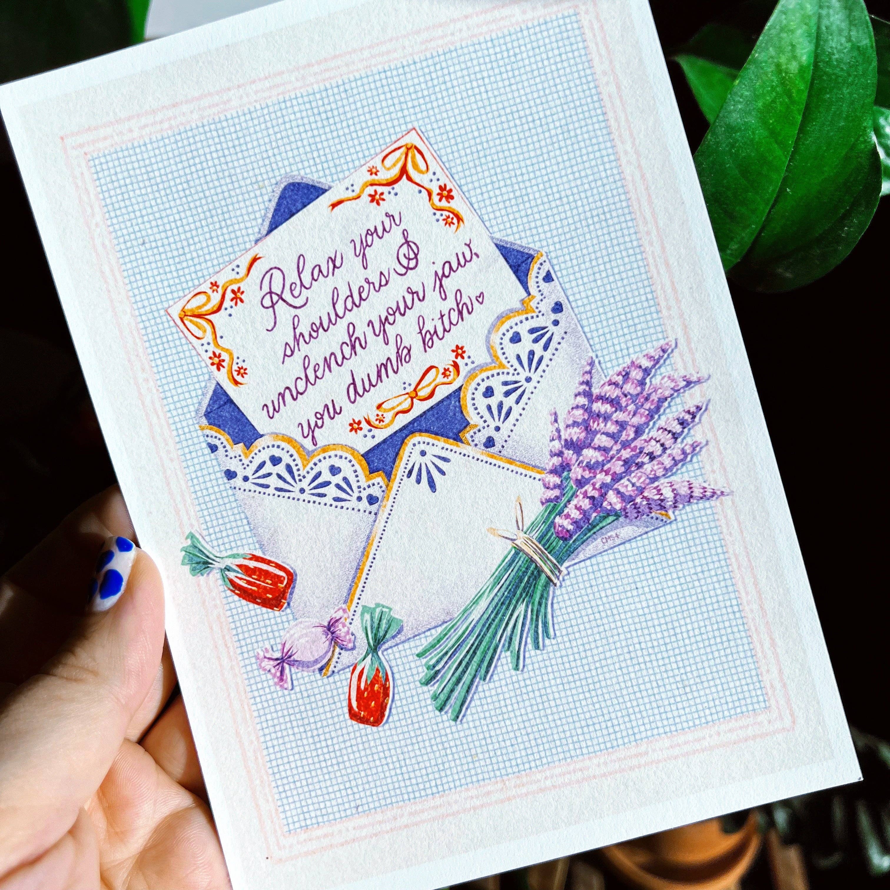 relax ya dumb bitch! print 5x7 - Regular