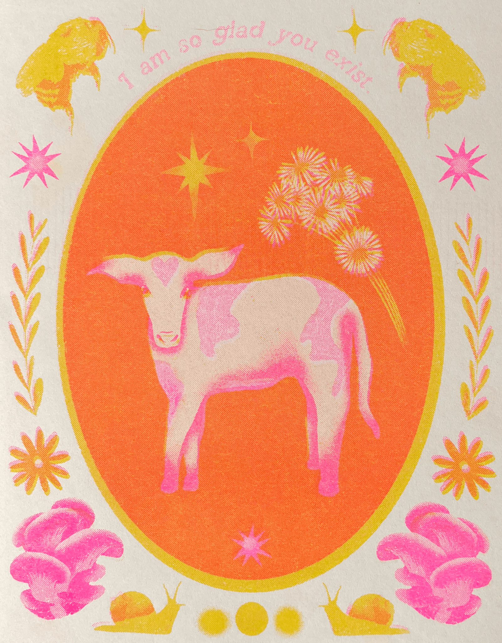 i am so glad! mini cow riso print - Regular