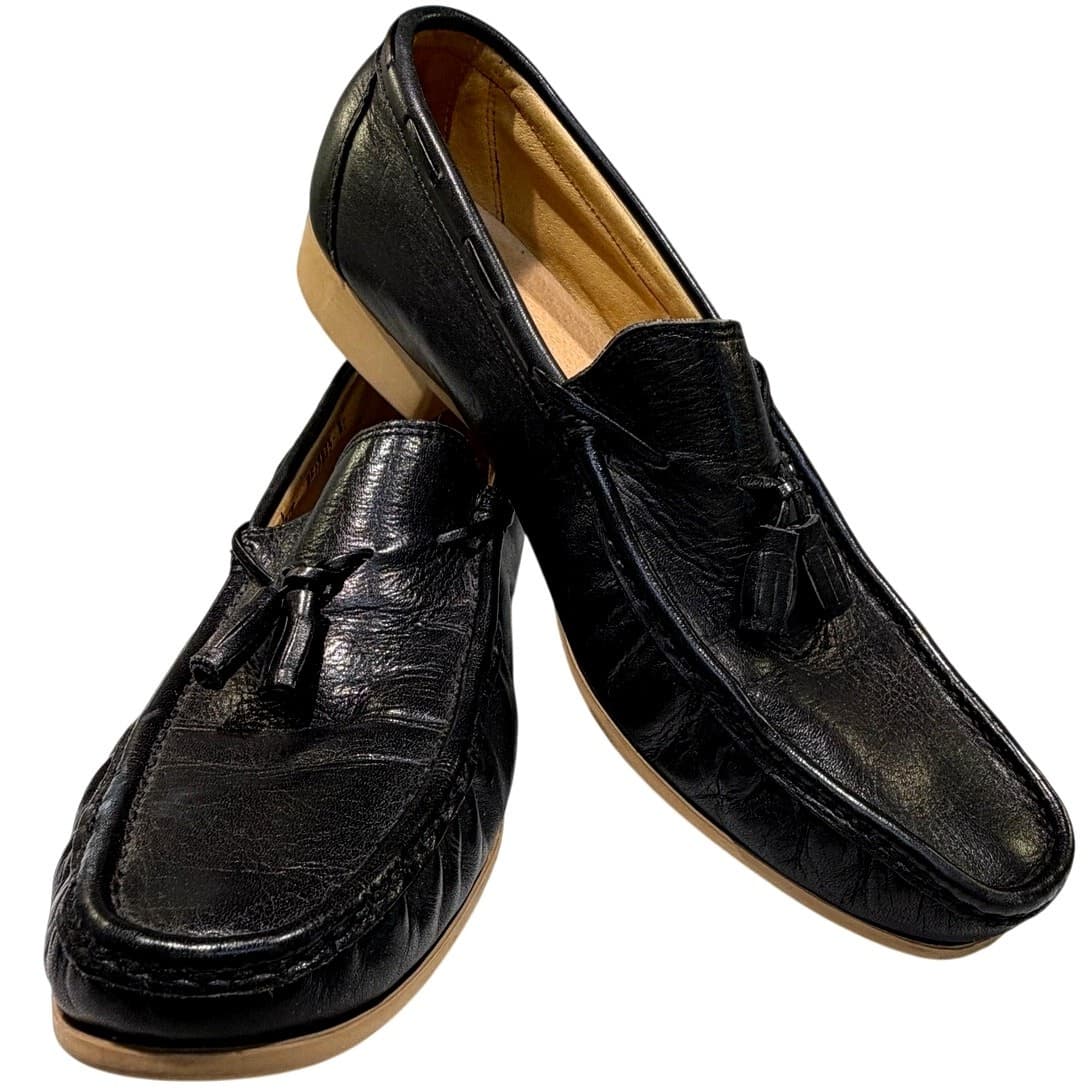Regal Vintage Pasadena Tassel Loafers Mens 13 D Black Leather Moc Toes Shoes Box