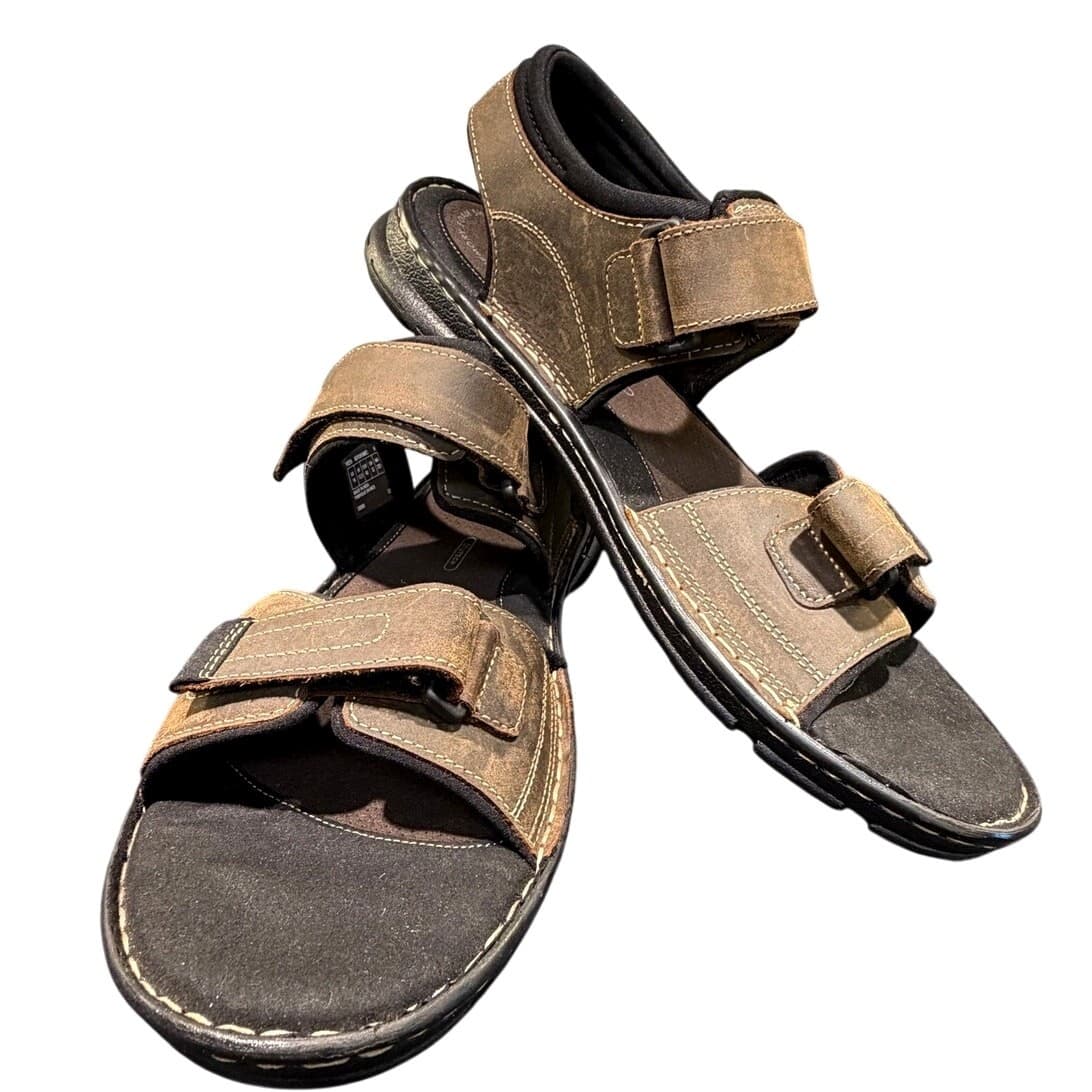 Rockport TruTech Sandals Mens Size 14 H80295 Brown Adjustable Comfort Walking