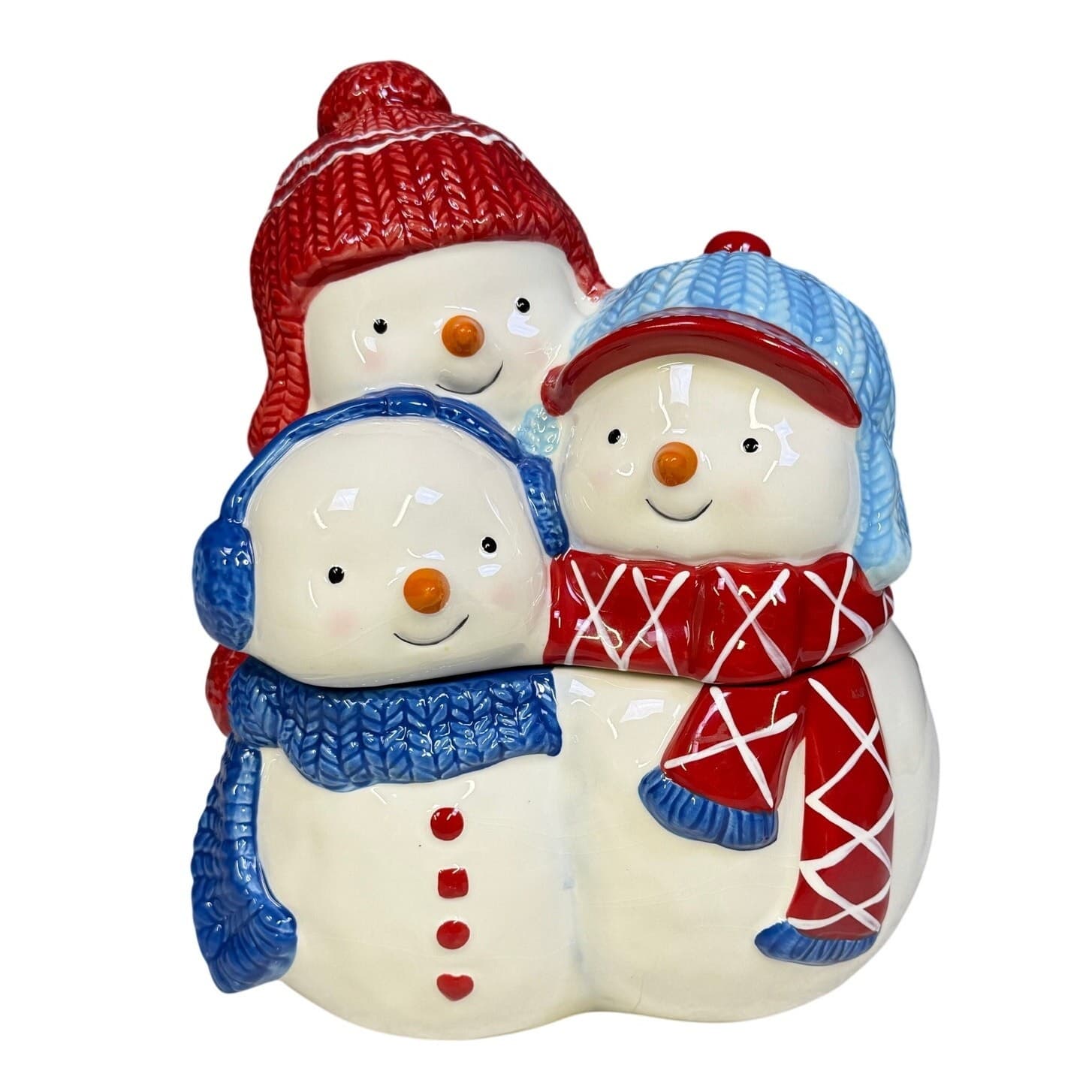 St. Nicholas Square 2010 'Let It Snow' Snowman Family 10.5" Figural Cookie Jar