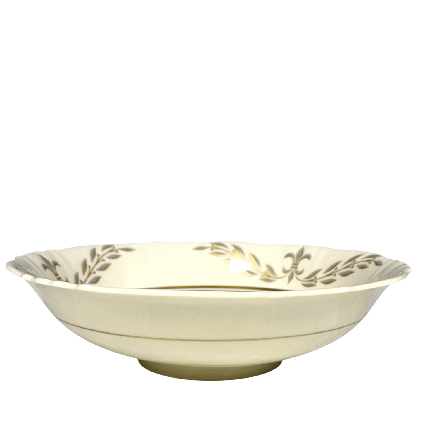 Syracuse Retired 1962-1966 'Fleur De Lis Gray' 9" Round Serving Bowl-Rare