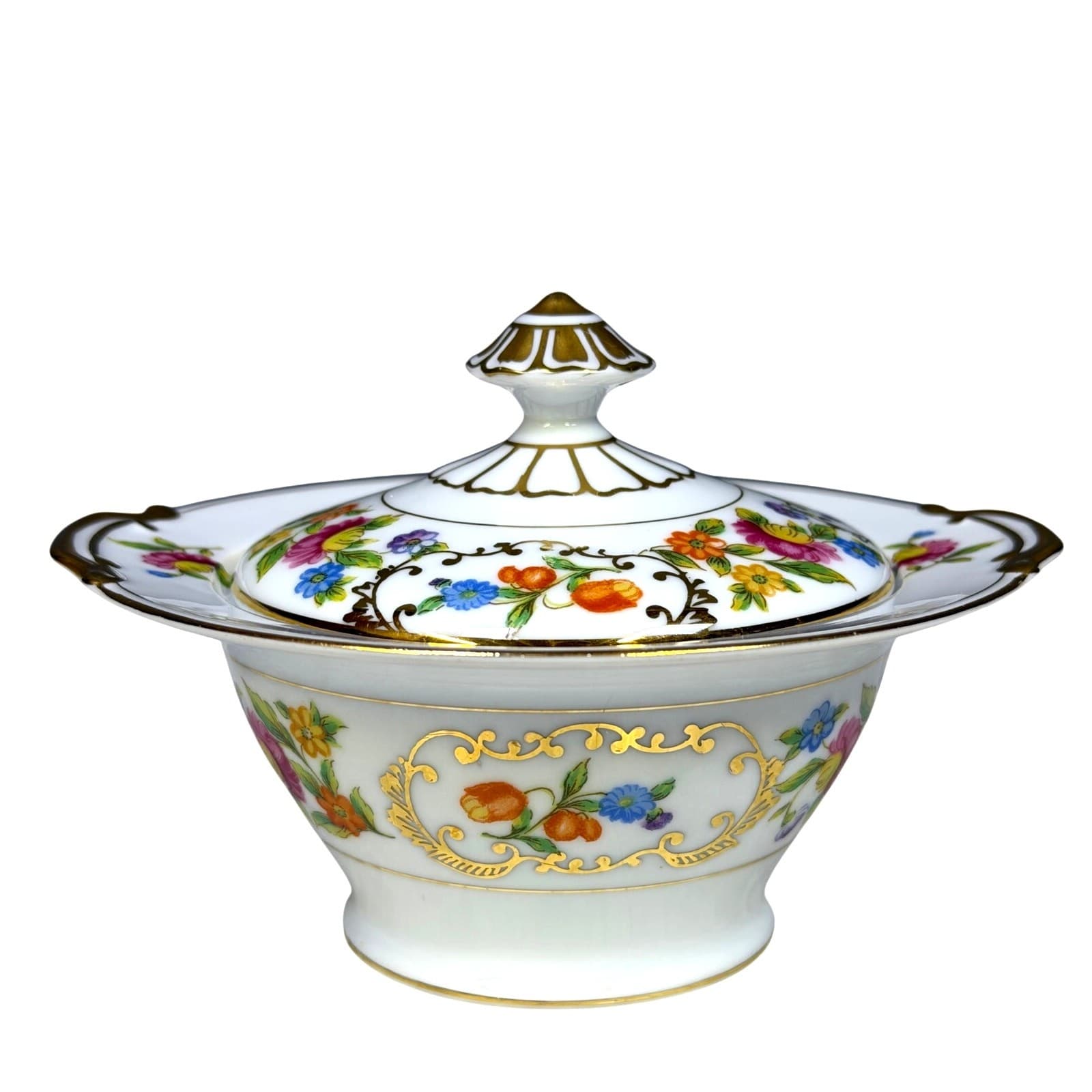 Noritake Retired 'Dresdena' 1931-1940 Backstamp Luxury Sugar Bowl with Lid-Rare