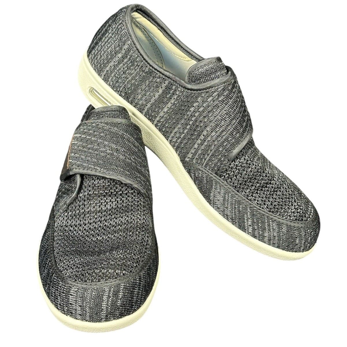 Men's Youyun Diabetic Gray Adjustable Memory Foam Shoes Size 10
