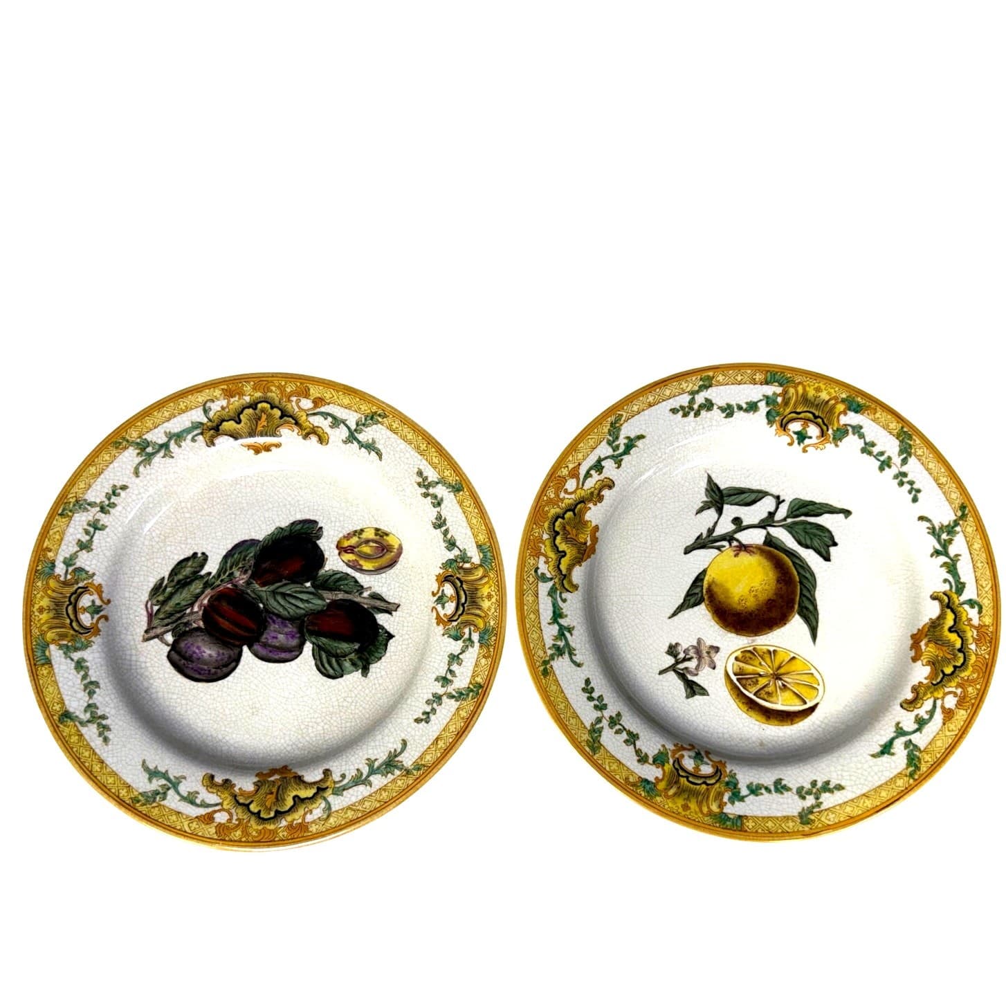 Mark Roberts Collection Vintage Hand Painted 10.25" Fruit Motif Plates-Set of 2
