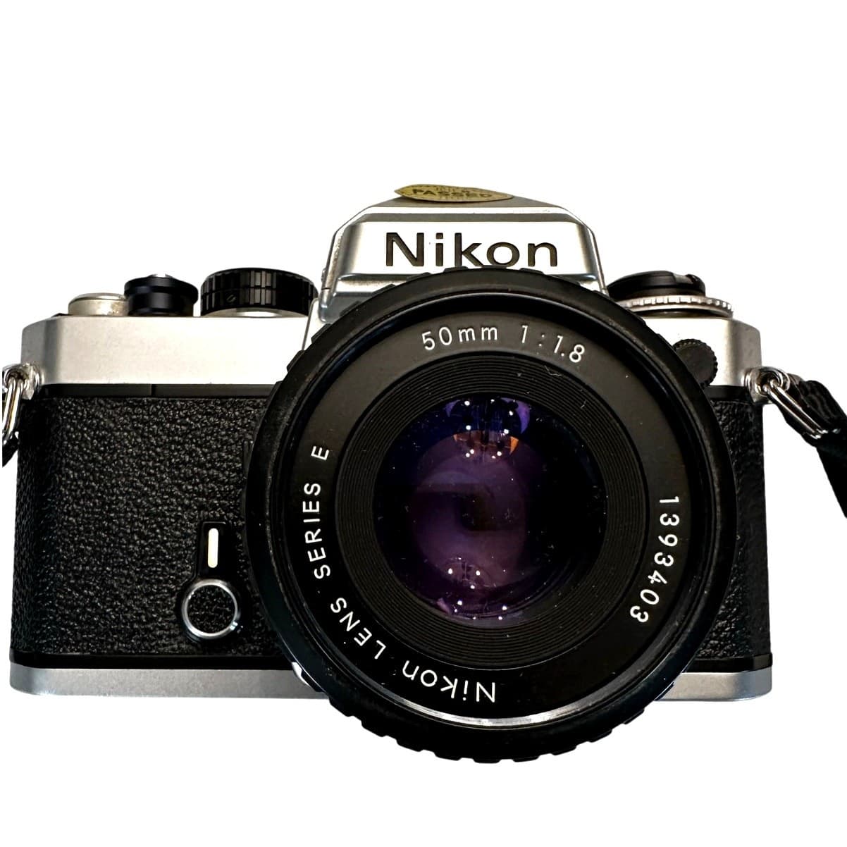 Nikon FE 35mm SLR Film Vintage 1978-83 Camera with Nikon Series E 150mm 1.8 Lens