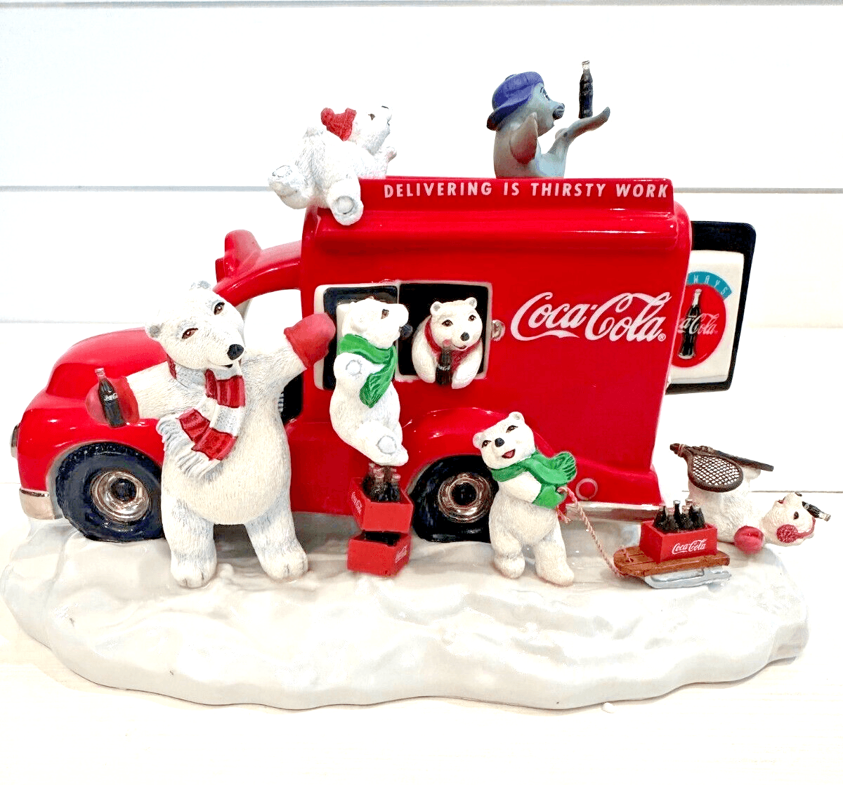 1998 Coca Cola Always Franklin Mint Wind Up Musical Motion Sculpture Truck-NICE!
