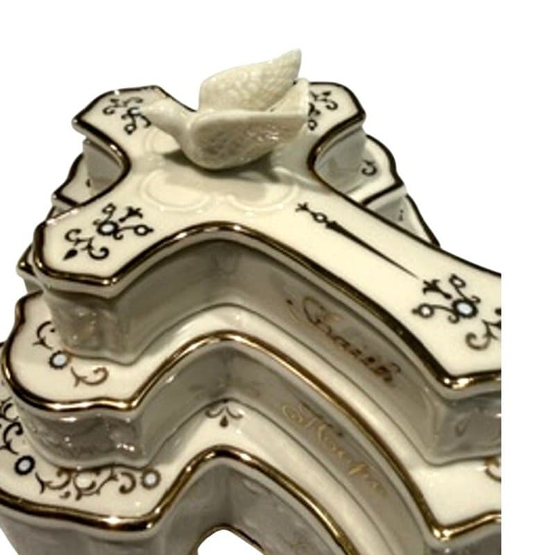 Lenox China Jewels Stacking Cross Candle Holder Set Dove Porcelain Religious