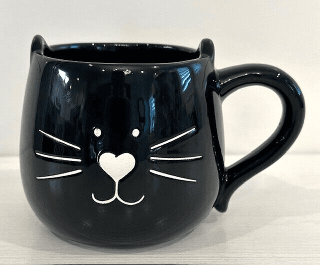 Cute! Black Cat Coffee Mug with Ears!