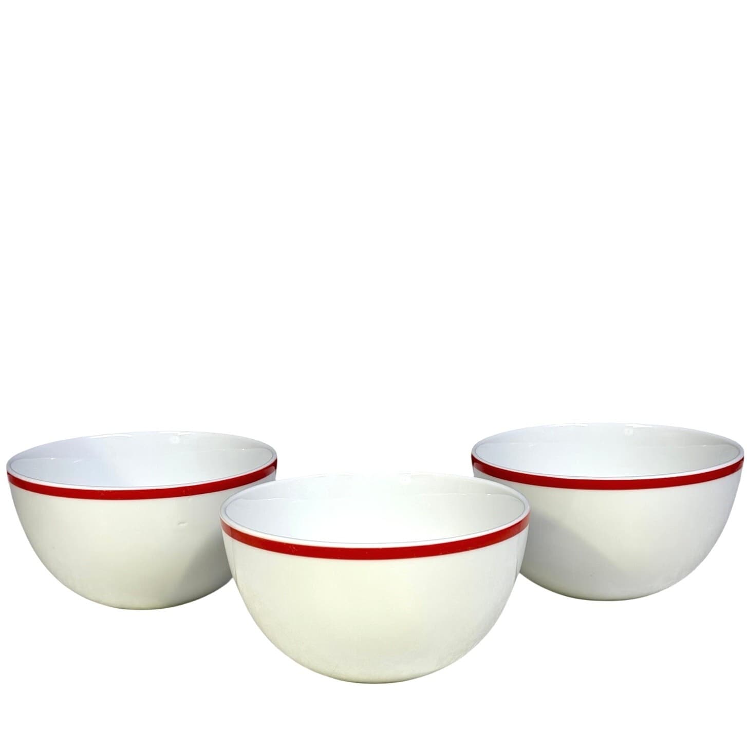Williams Sonoma Japan 2006-2023 Brasserie Red Band 5.5" Cereal Bowls-Set of 3