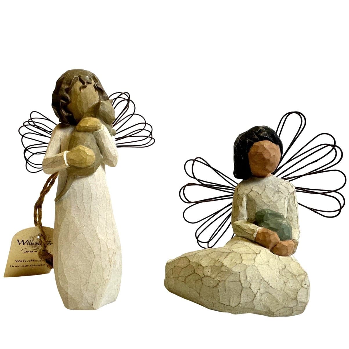 Demdaco Vintage Willow Tree " With Affection" and "Angel of Protection" Set of 2