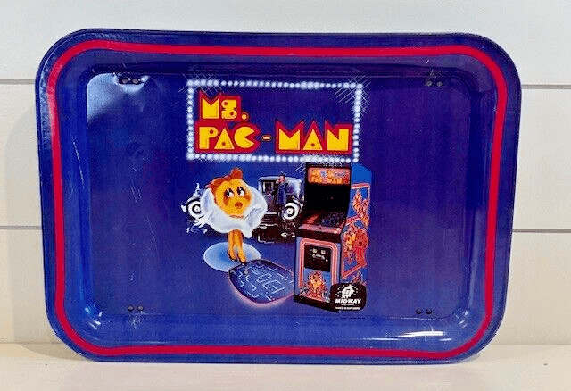 Ms. Pac-Man Midway Metal Lap Tray Vintage 1980's-Exceptional Condition-RARE!