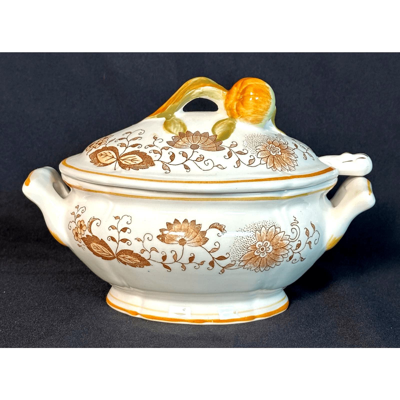 Arnart Creations Braun Onion Vintage 1950's Soup Tureen with Ladle