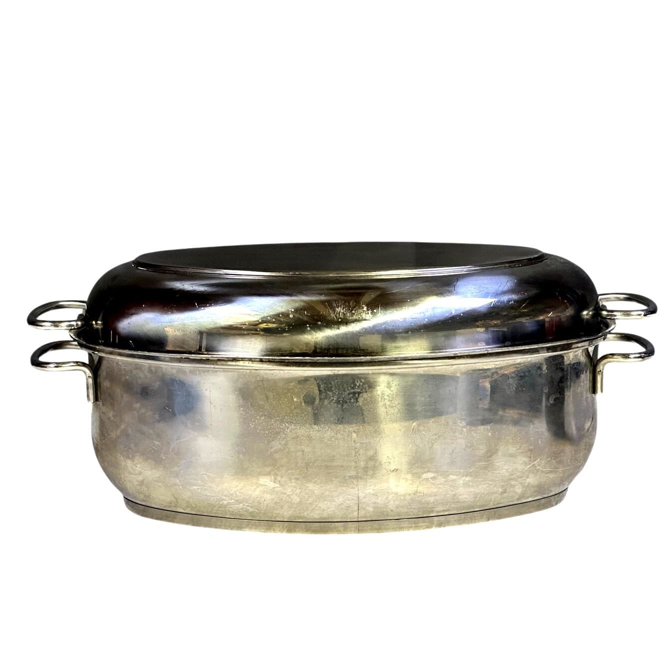 Large Heavy Stainless Steel 16 x 11 x 8 High Dome Roasting Pan w/Rack