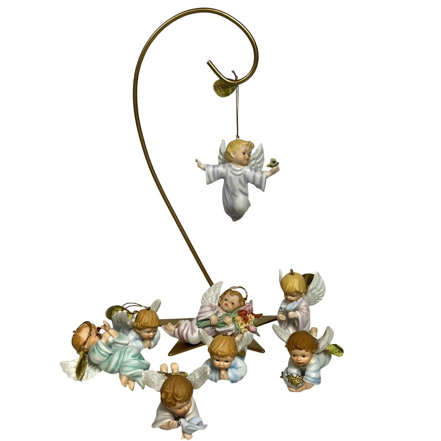 Ashton Drake Vintage 1998 1999 Gifts from Above Angel Cherub Ornaments -Set of 8