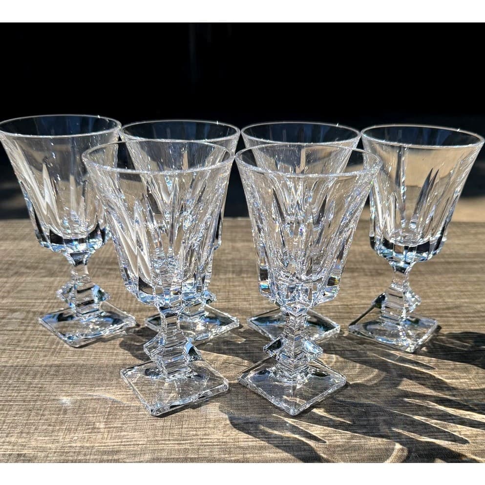 Cristal de Sevres Rare 'Hudson' French Crystal Stemware Glasses w/Box Set of 6