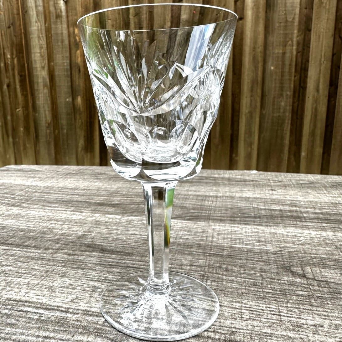 Waterford Crystal Ireland Retired Ashling Cut Claret 5 7/8" Wine Glass-Exquisite