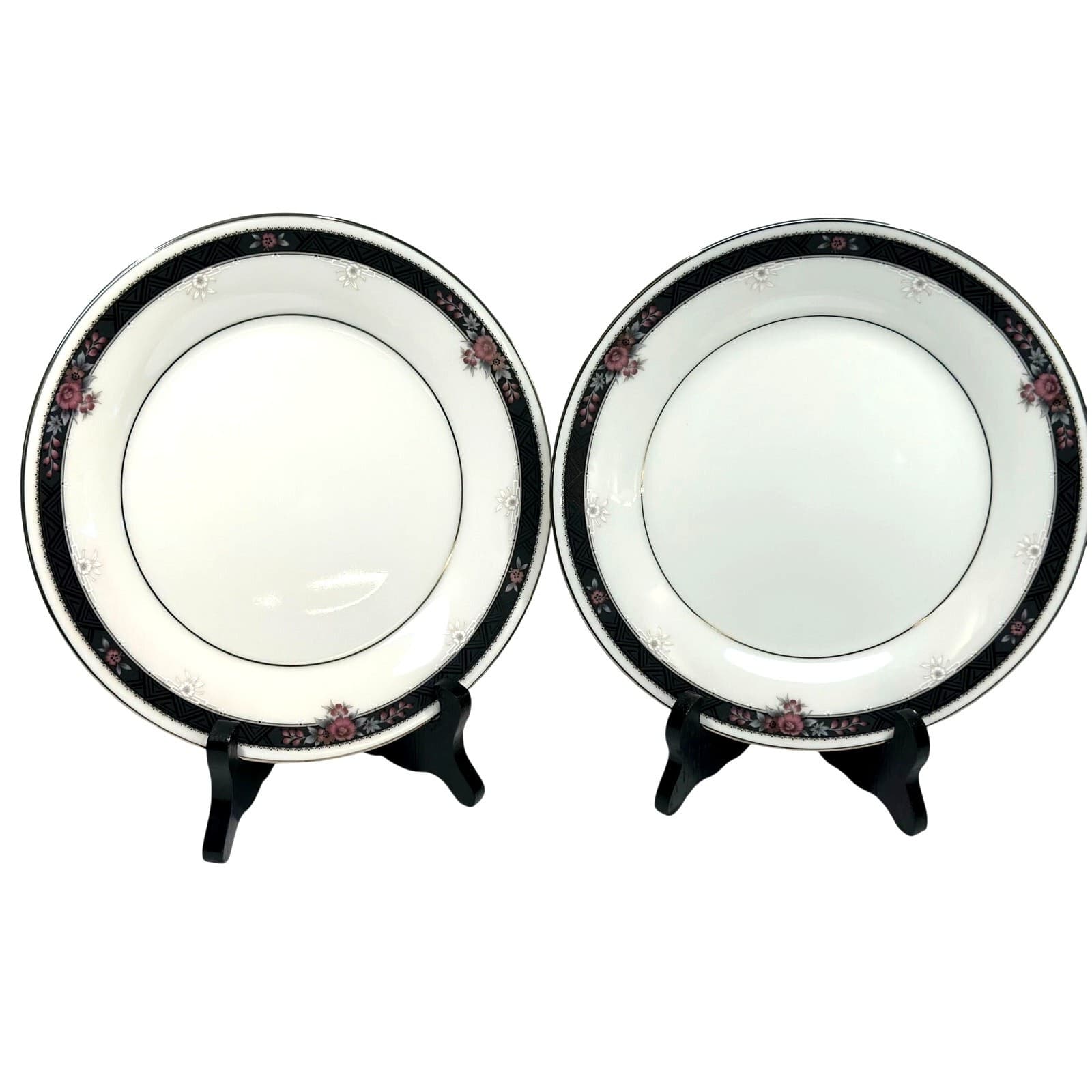 Noritake Etienne #7260 Fine Bone China Japan Salad Plates-Set of 2-Excellent!