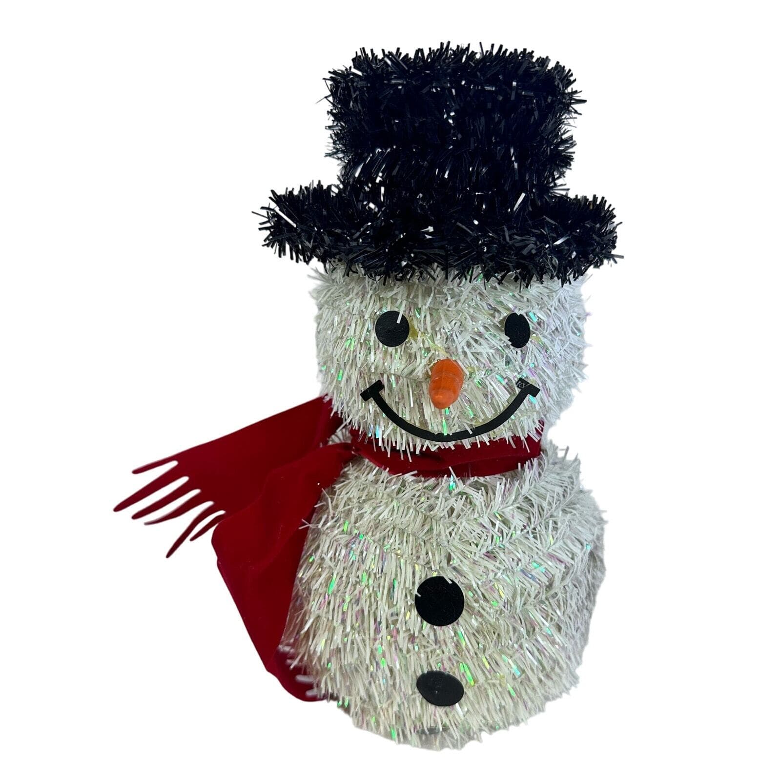 Tinsel Holiday Snowman with Top Hat and Scarf! Excellent Vintage Design!!
