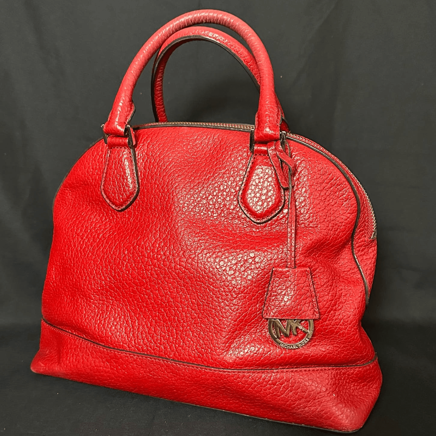 Michael Kors SMYTHE Dome Pebble Leather Satchel Shoulder Bag Chili 30T5GSOS3E