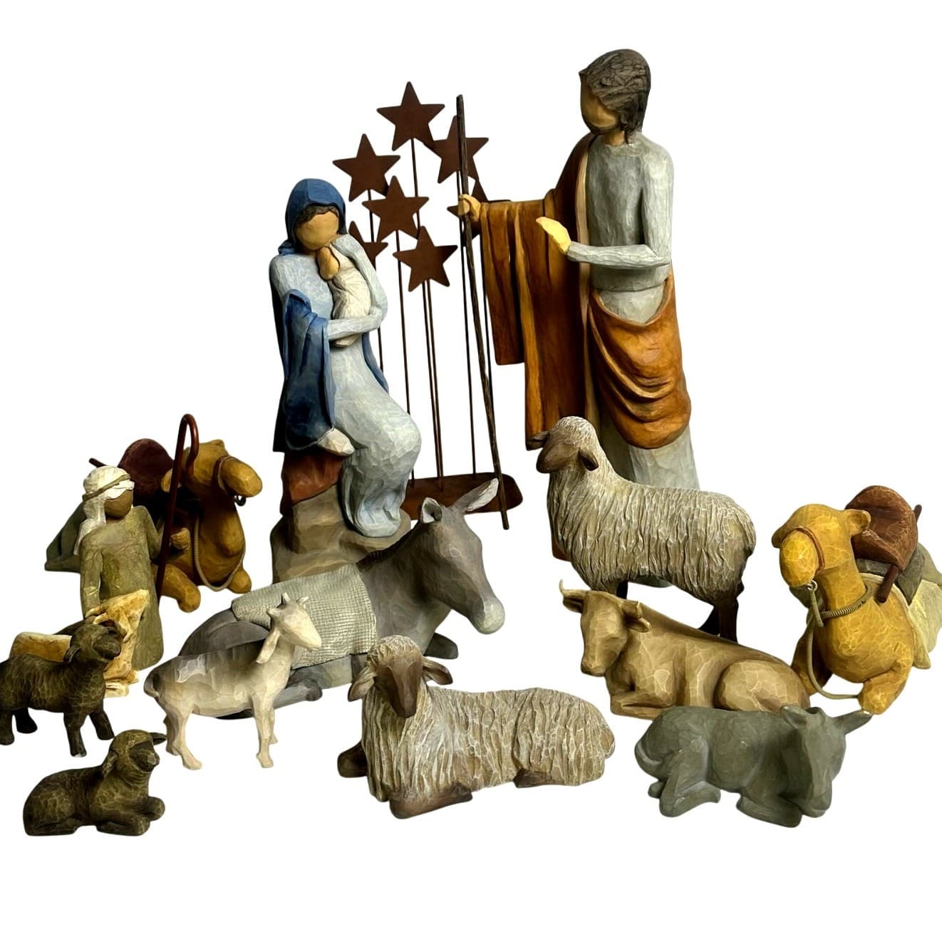 Willow Tree by Susan Lordi Rare 14-Piece Large 14.5" Tall Nativity Star Backdrop