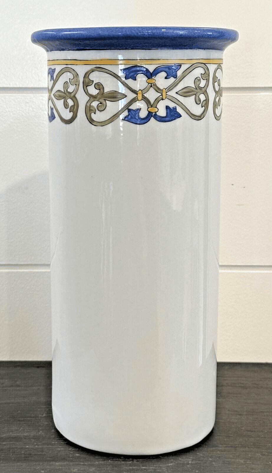 Ecco Nova Pottery Spanish Blue Gold Wine Chiller-Nice! Vintage