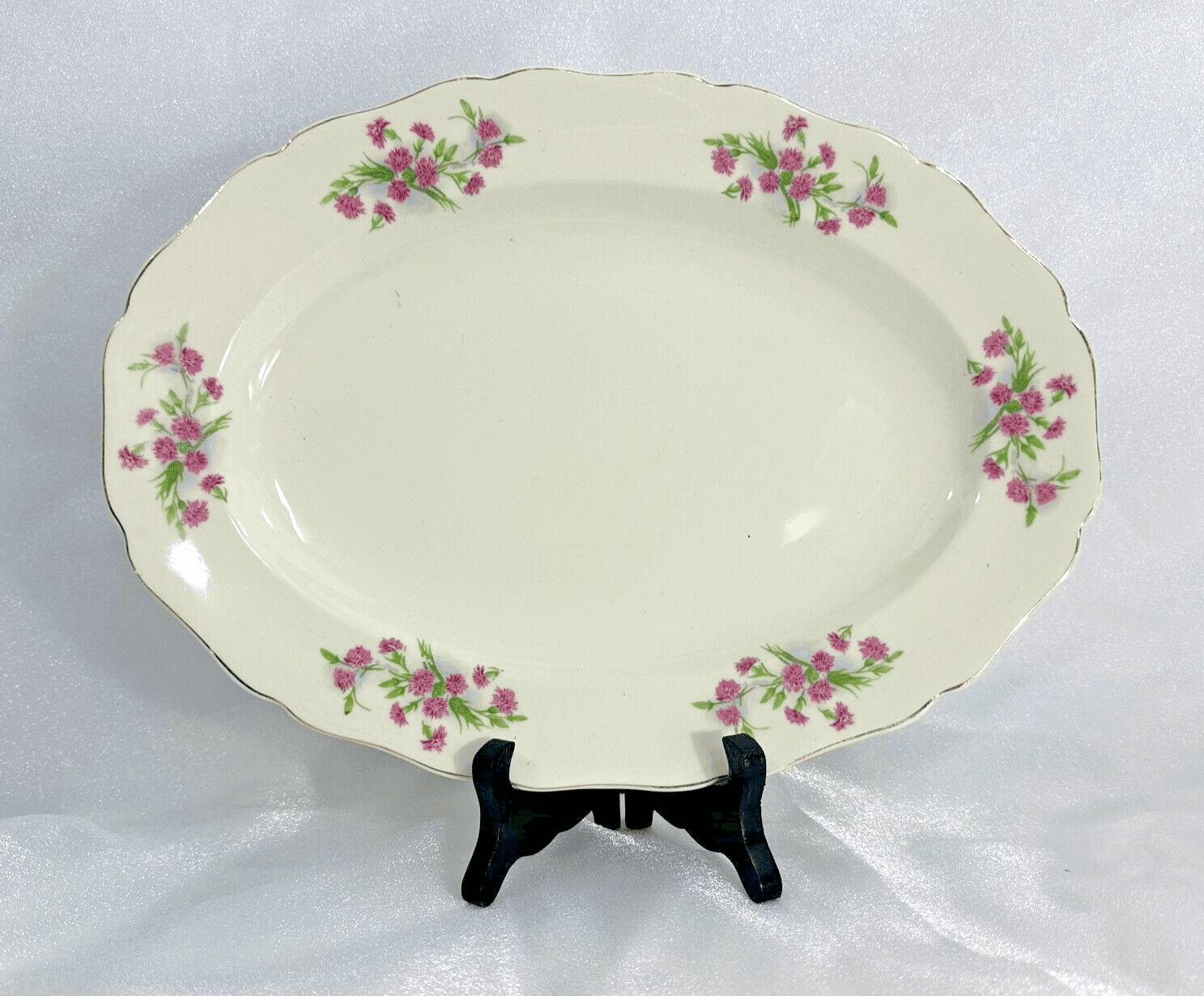 Vintage Keystone Canonsburg Pottery Vanity Fair Carnation Platter