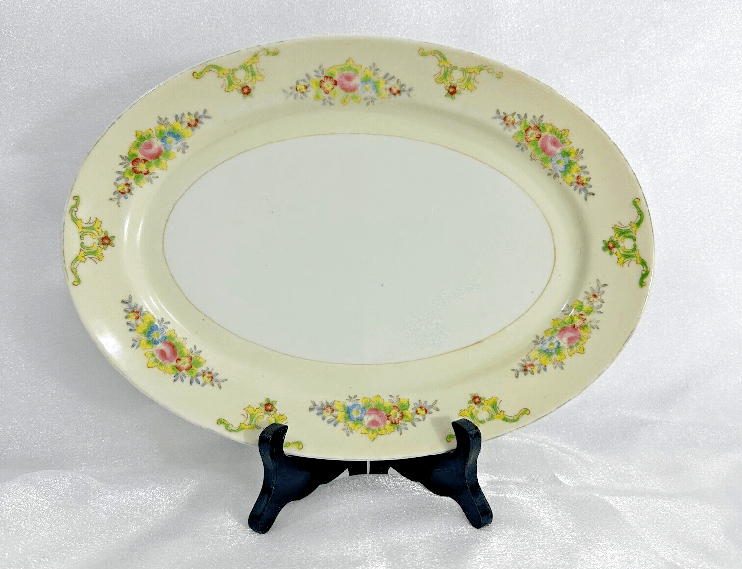 Floral Rose Pattern Made in Japan Platter-12.5" Vintage