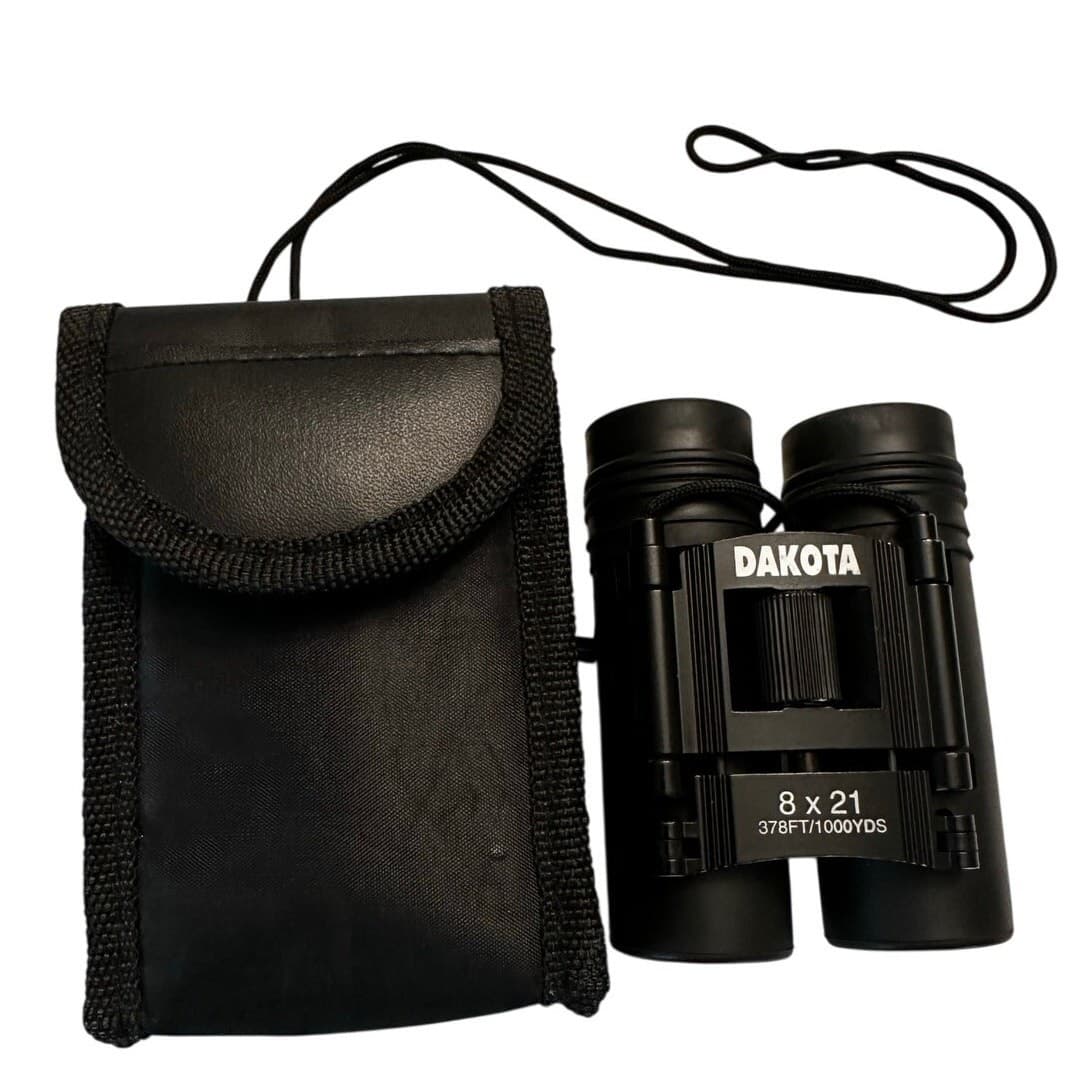 Dakota Folding Binoculars 8x21 Quantaray/378 Feet/100 yards with Case and Cloth