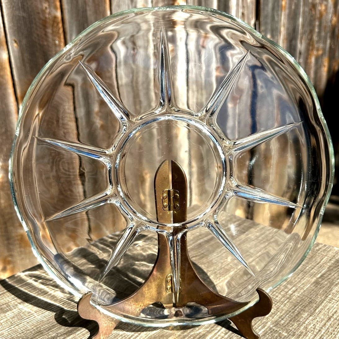 Anchor Hocking Retired Vintage 1960's 'Swedish Modern Clear' 11.5" Cake Plate