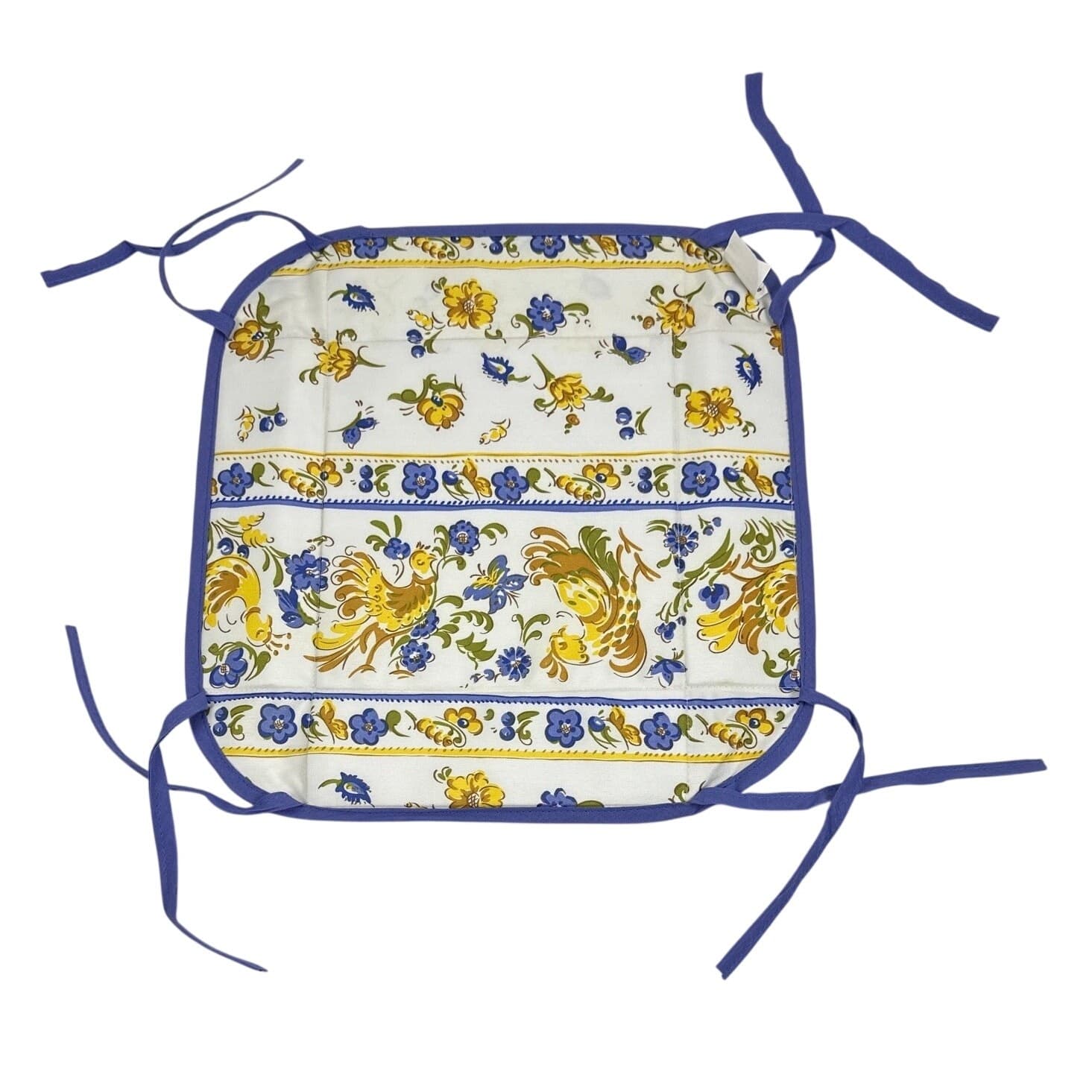 PROVENCE 2000 MARSEILLE France Blue & Yellow Square Chicken Pattern Insert